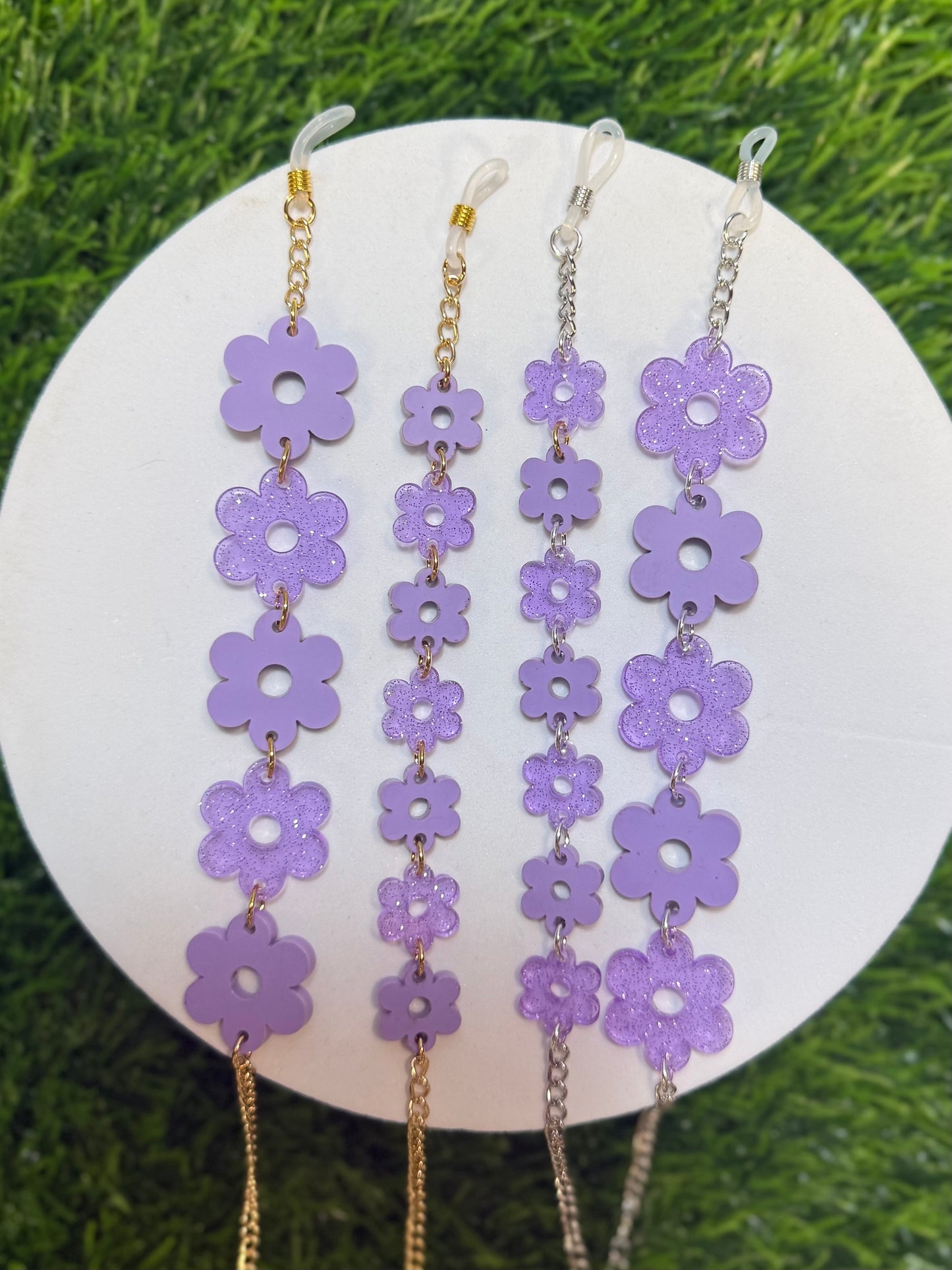 Purple Flower Sunglasses Chain