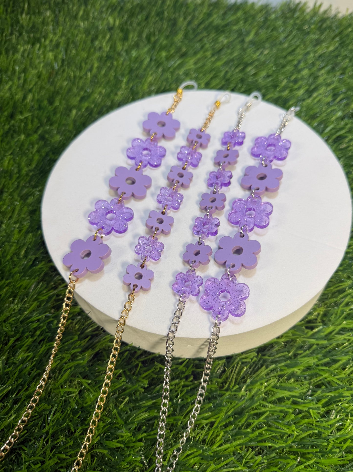 Purple Flower Sunglasses Chain