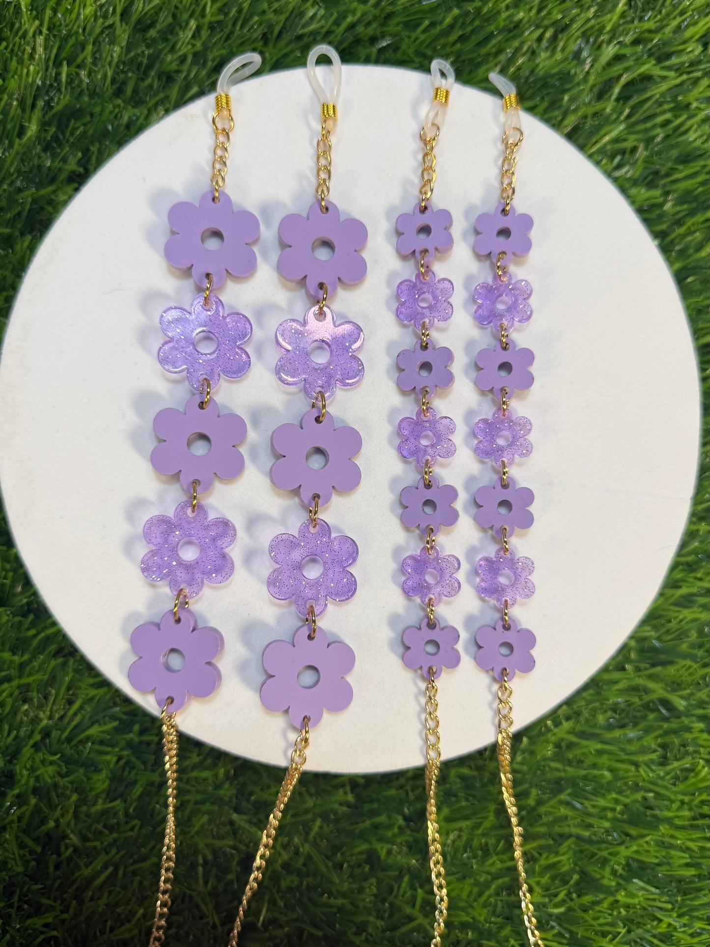 Purple Flower Sunglasses Chain