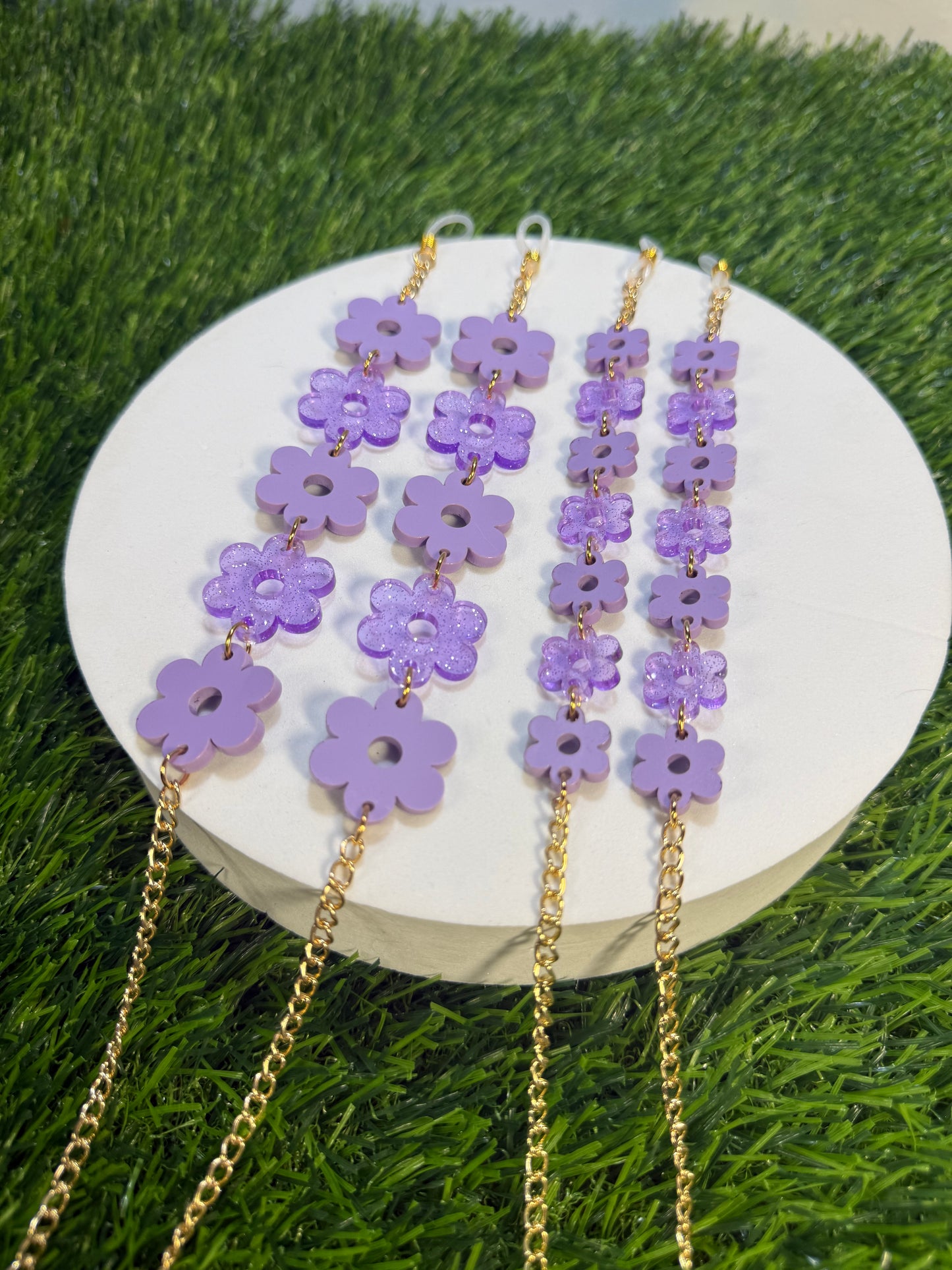 Purple Flower Sunglasses Chain