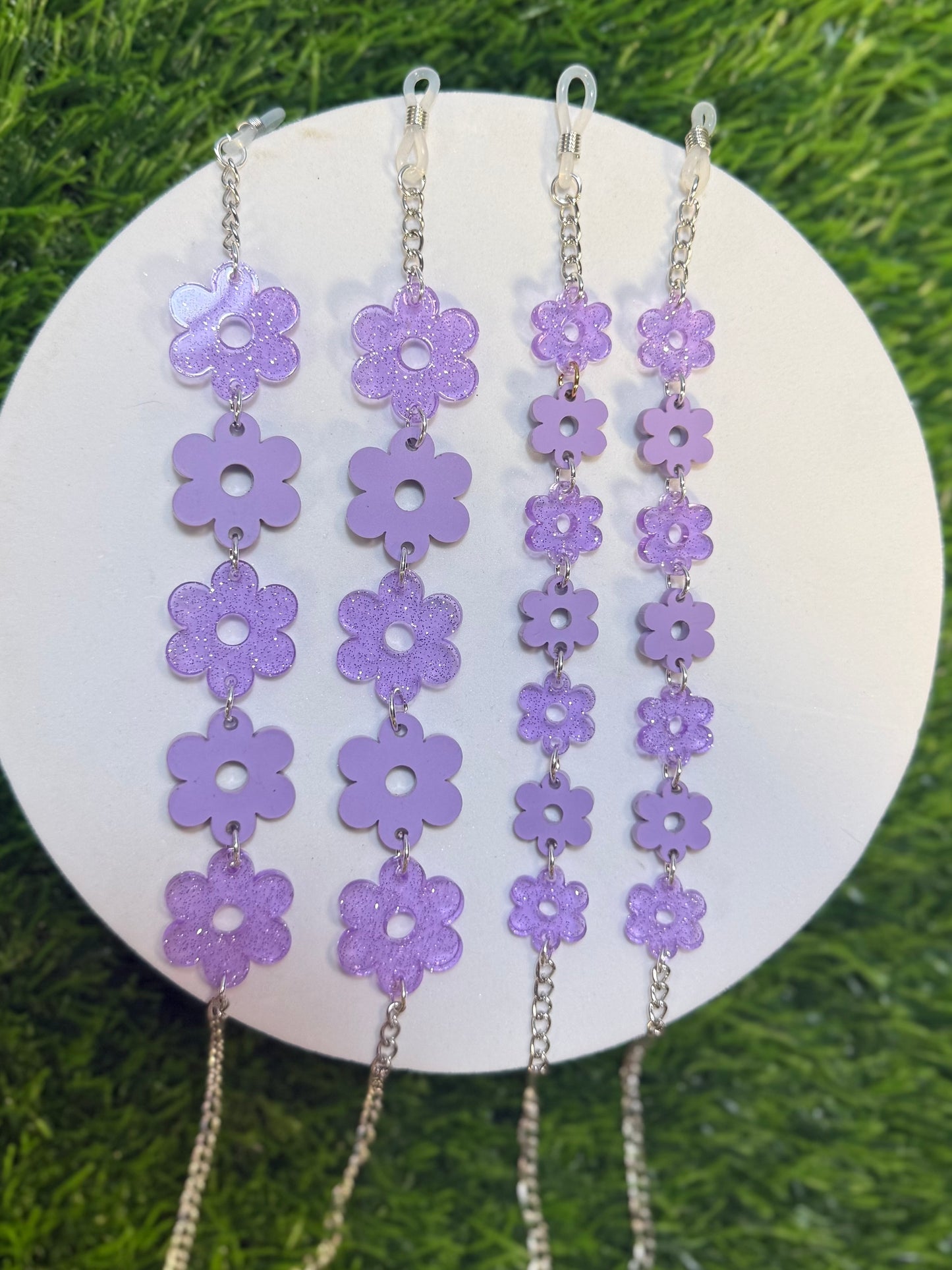 Purple Flower Sunglasses Chain