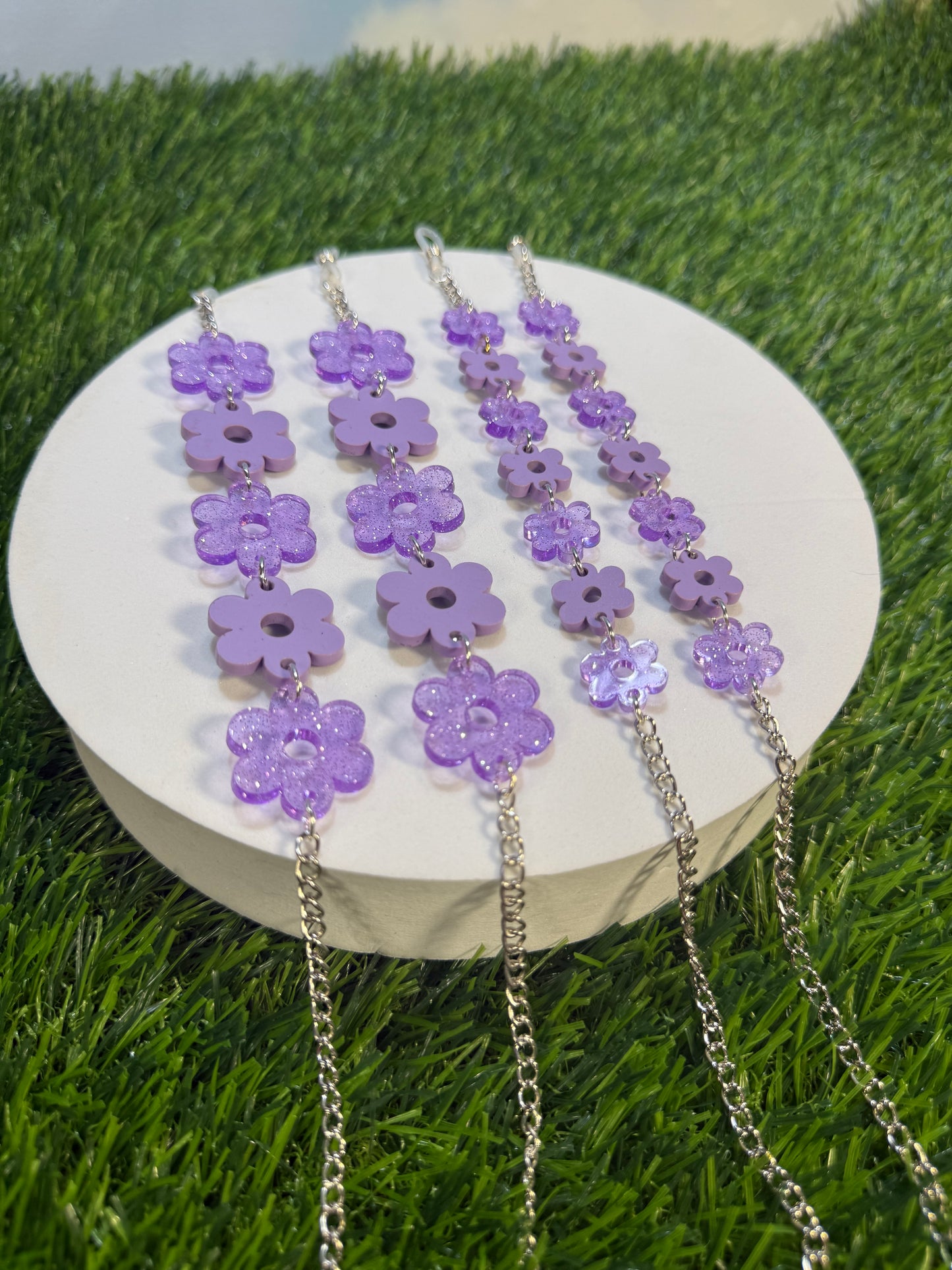 Purple Flower Sunglasses Chain