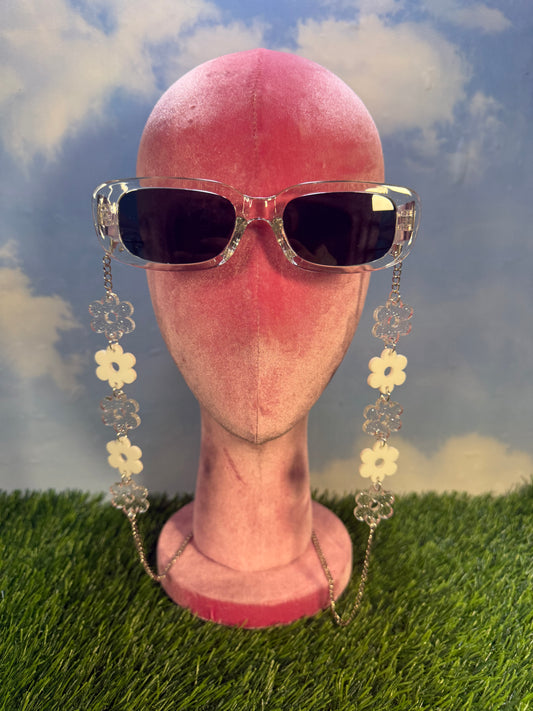 White Flower Sunglasses Chain