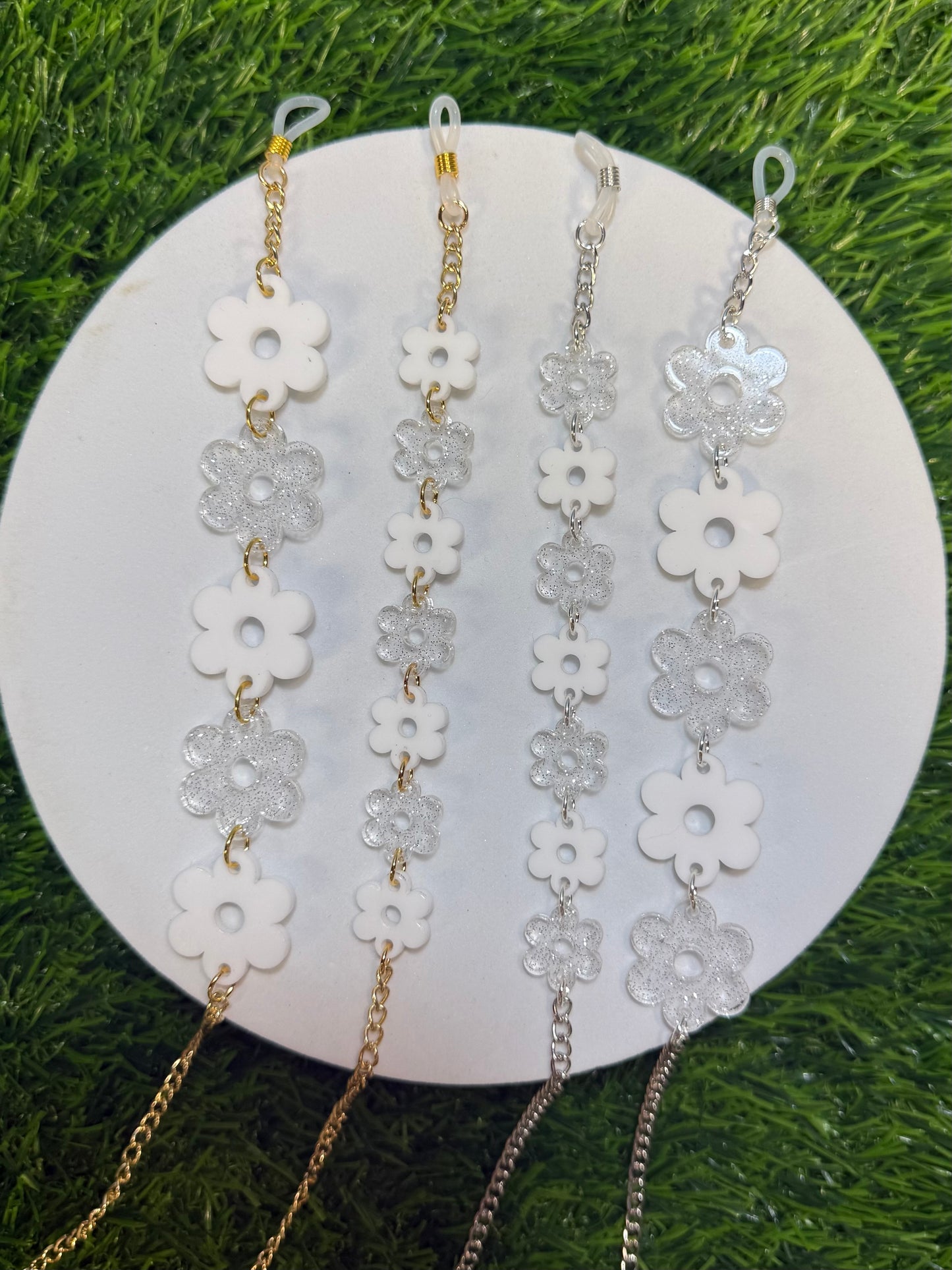 White Flower Sunglasses Chain