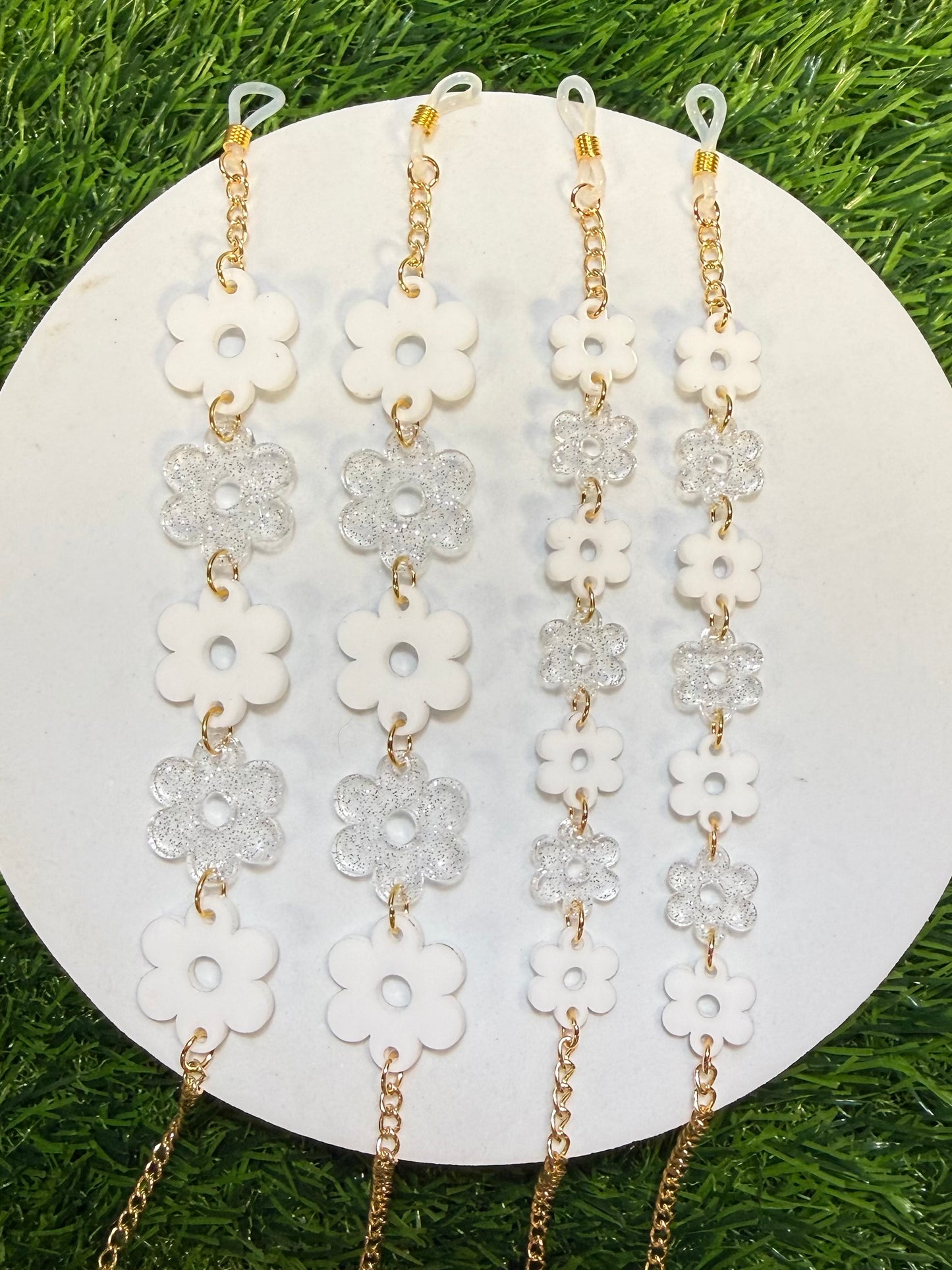White Flower Sunglasses Chain