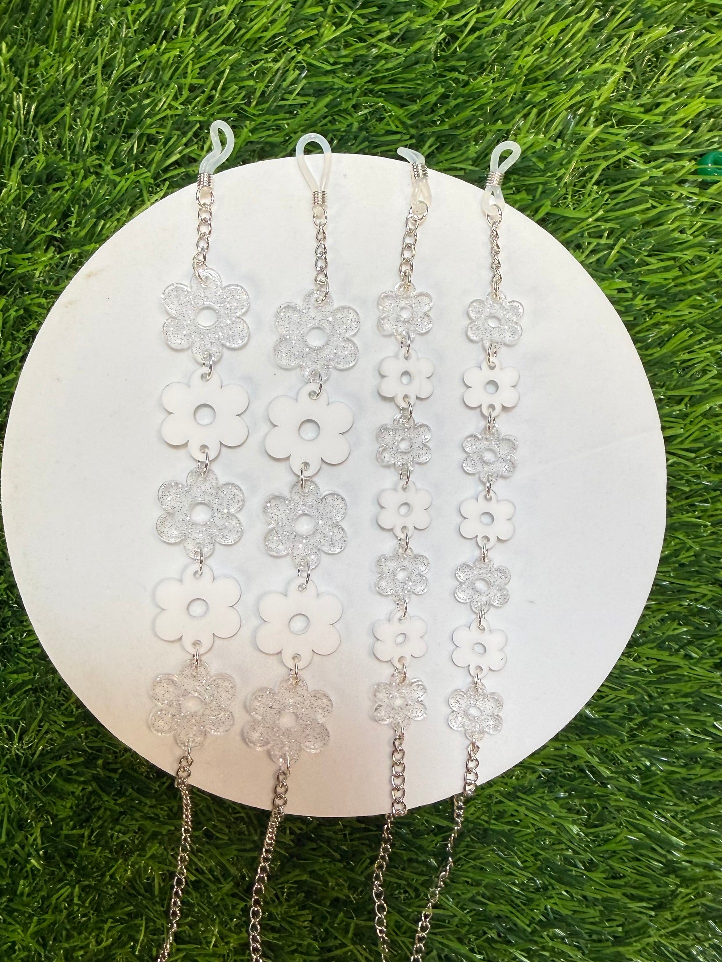 White Flower Sunglasses Chain
