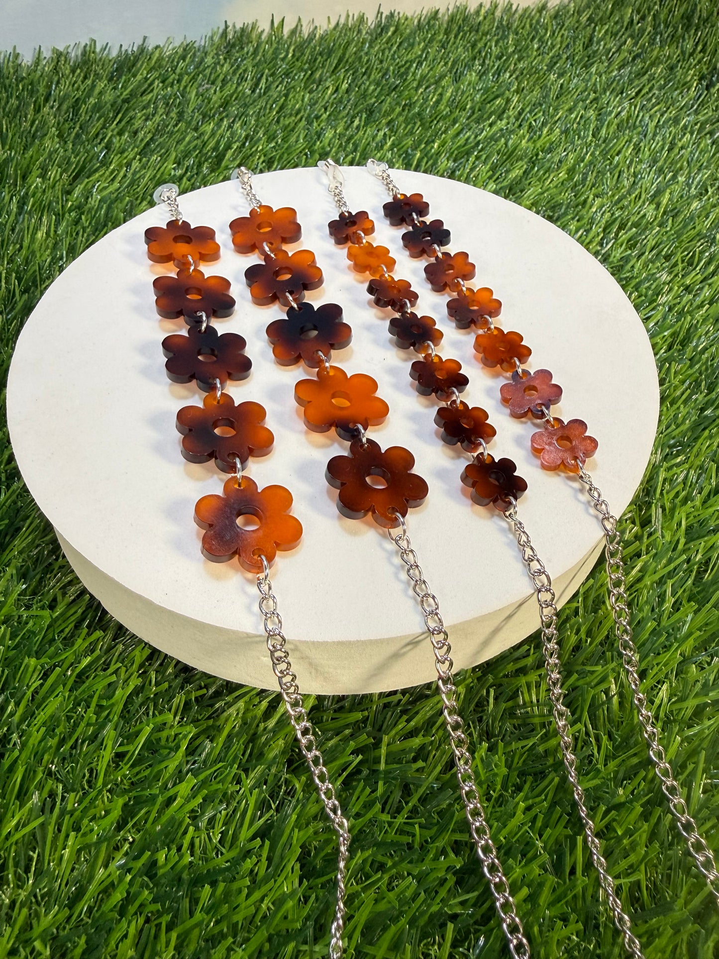 Tortoise Shell Flower Sunglasses Chain
