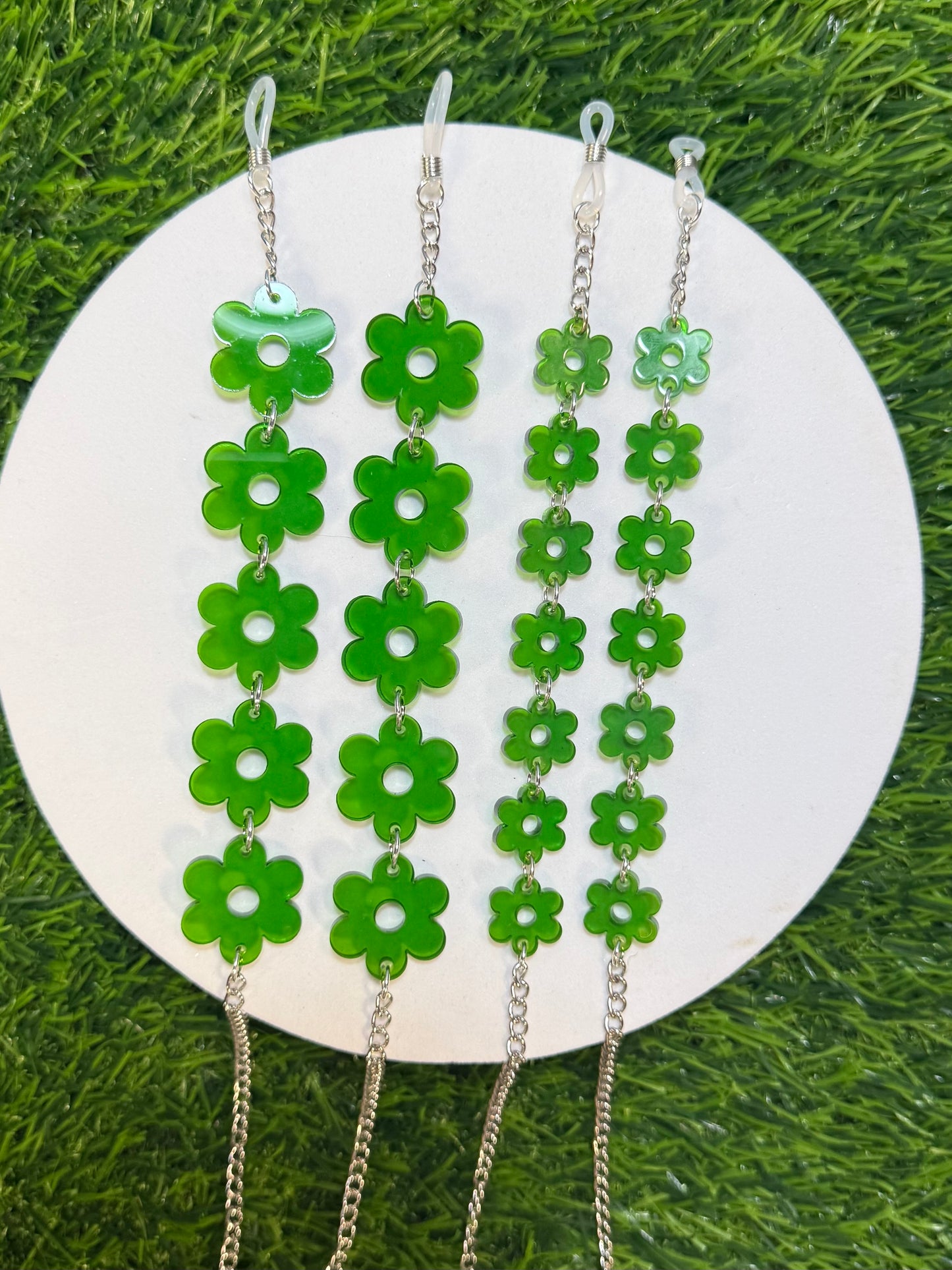 Dark Green Flower Sunglasses Chain
