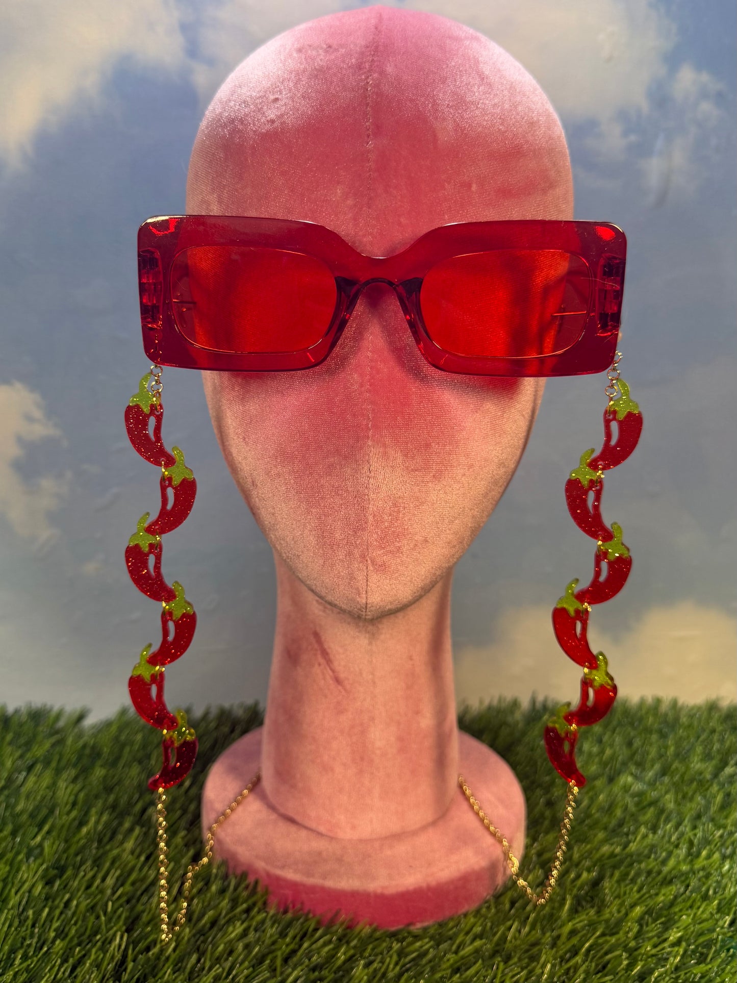 Glitter Chili Pepper Sunglasses Chain
