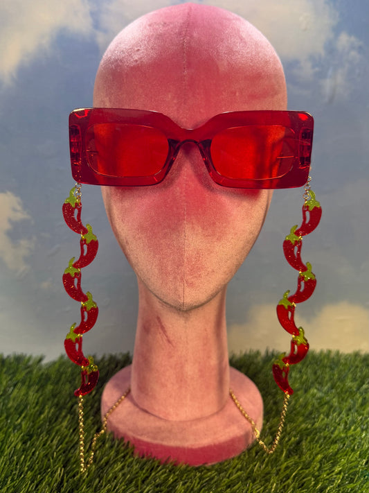 Glitter Chili Pepper Sunglasses Chain
