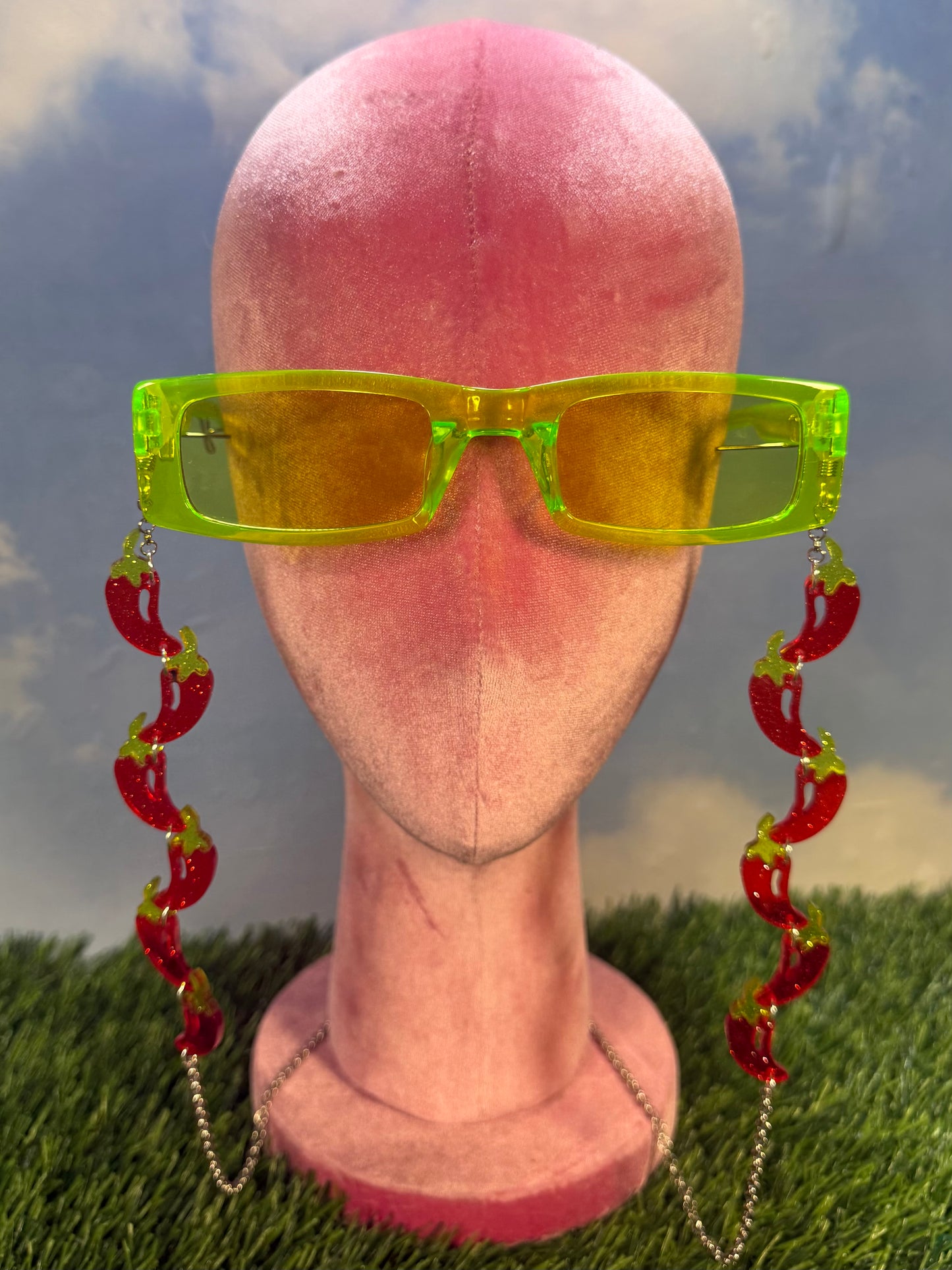 Glitter Chili Pepper Sunglasses Chain
