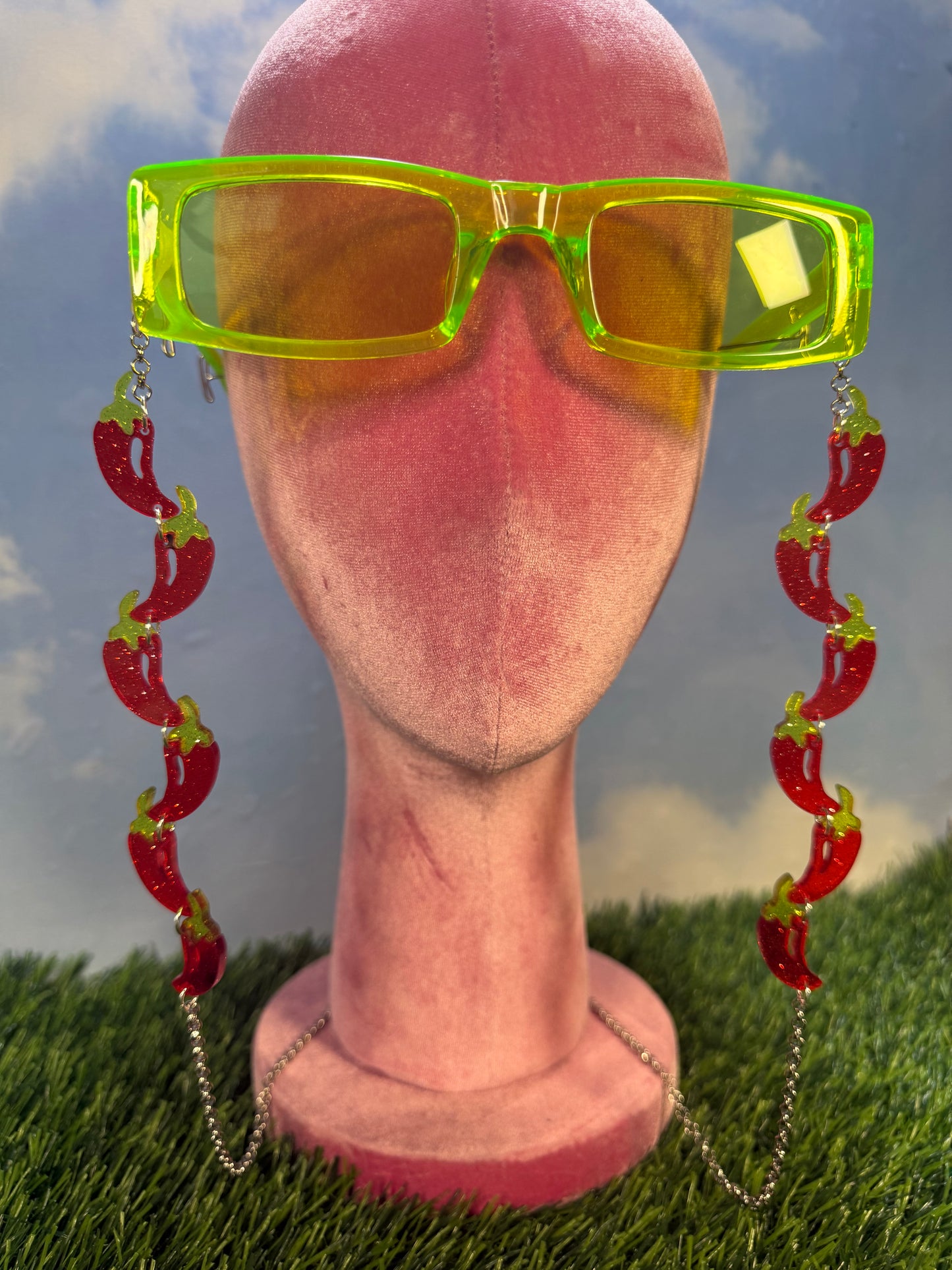 Glitter Chili Pepper Sunglasses Chain