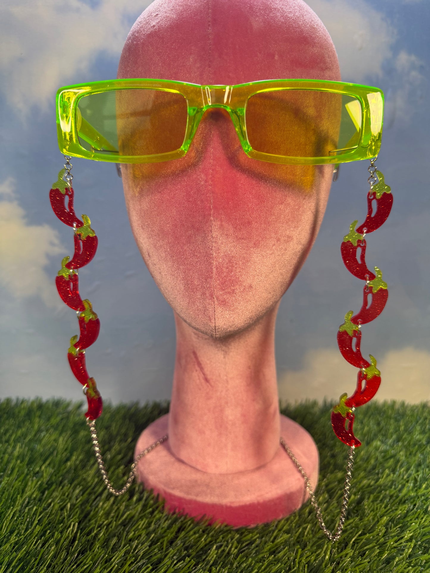 Glitter Chili Pepper Sunglasses Chain