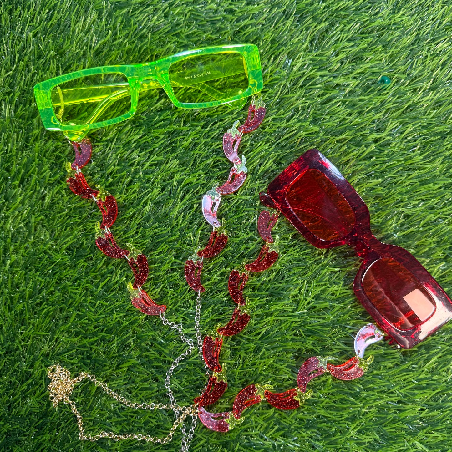 Glitter Chili Pepper Sunglasses Chain