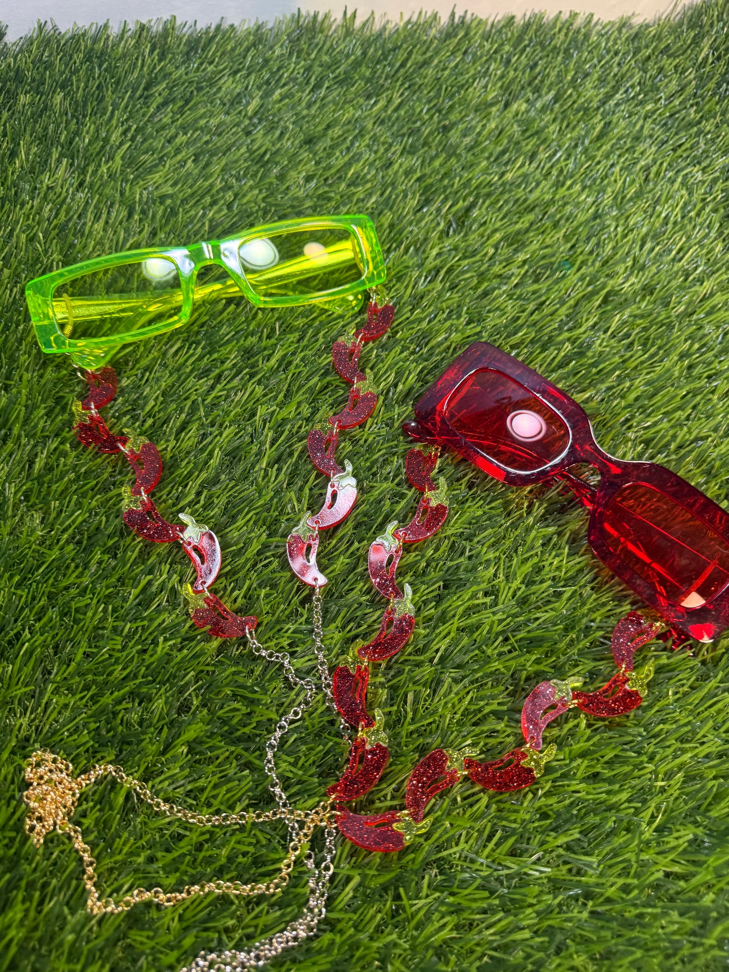 Glitter Chili Pepper Sunglasses Chain