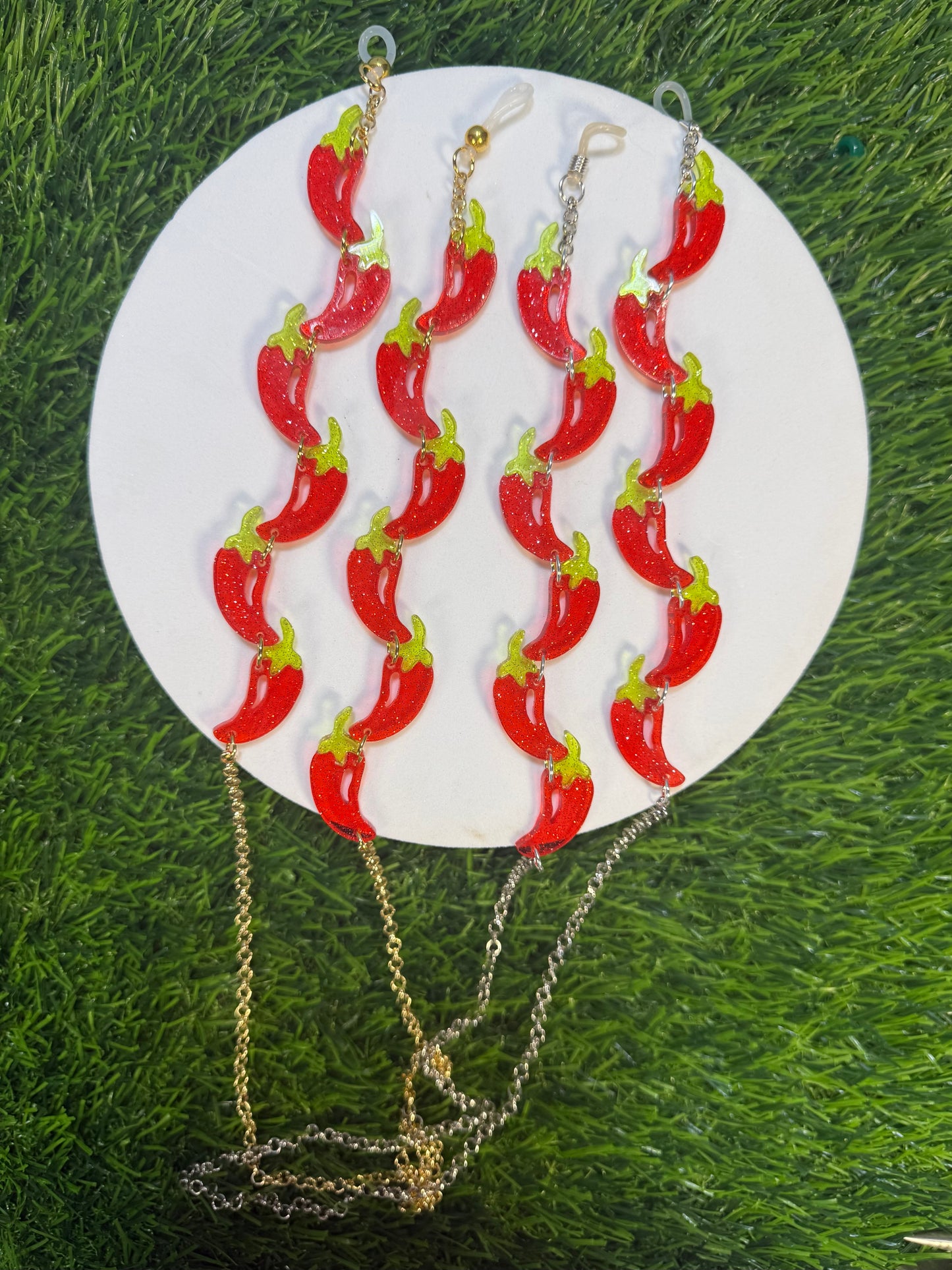 Glitter Chili Pepper Sunglasses Chain