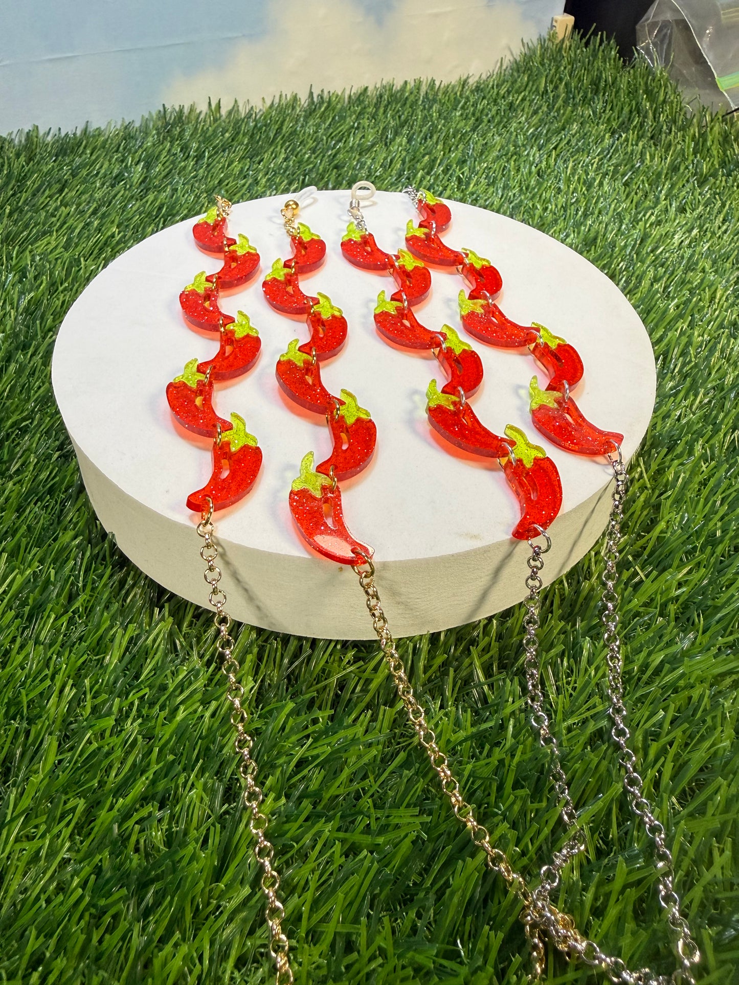 Glitter Chili Pepper Sunglasses Chain