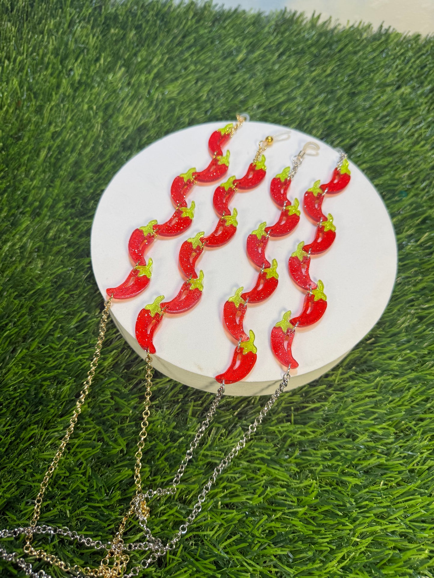 Glitter Chili Pepper Sunglasses Chain