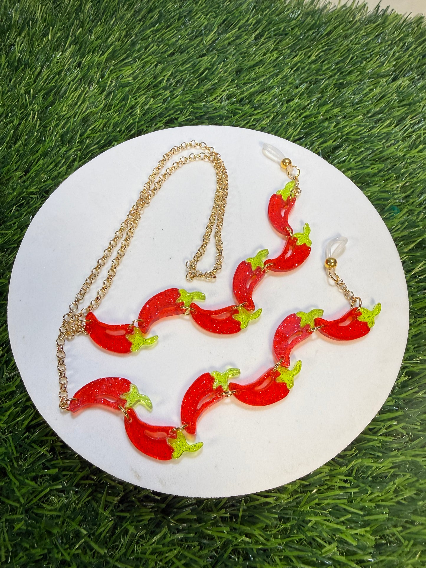 Glitter Chili Pepper Sunglasses Chain