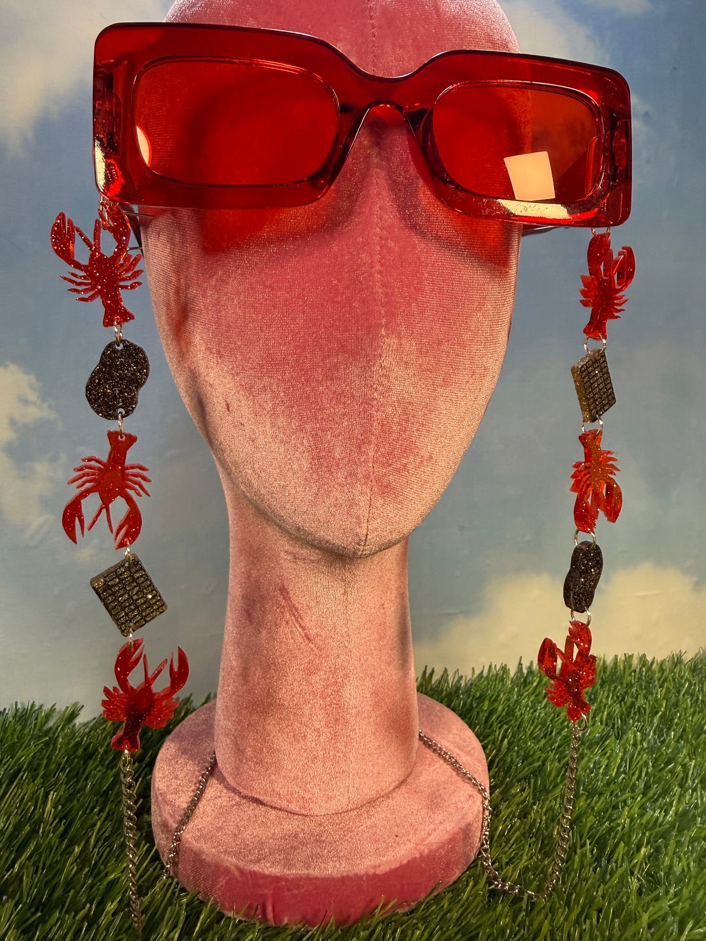 Glitter Crawfish Boil Sunglasses Chain