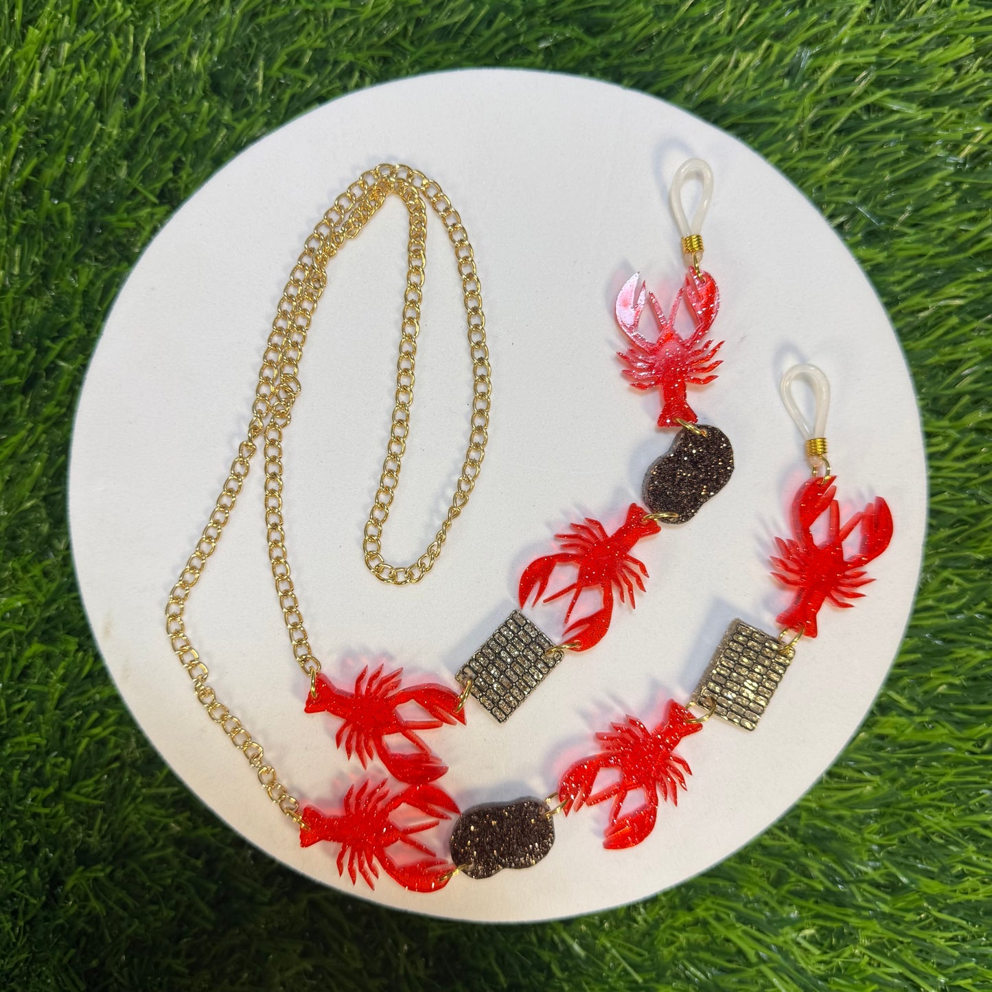 Glitter Crawfish Boil Sunglasses Chain