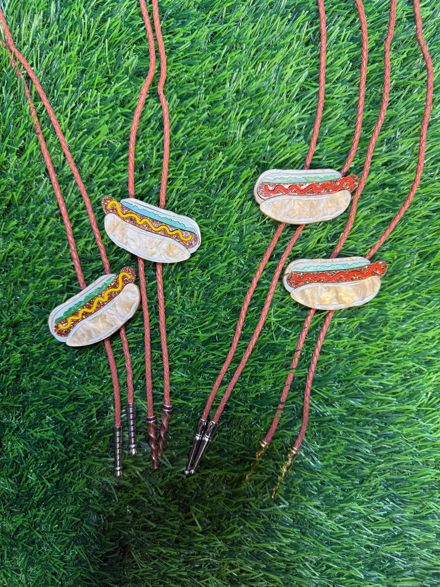 Hot Dog Bolo Tie - Ketchup