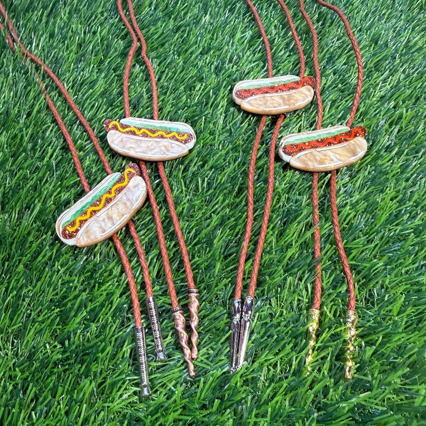 Hot Dog Bolo Tie - Ketchup