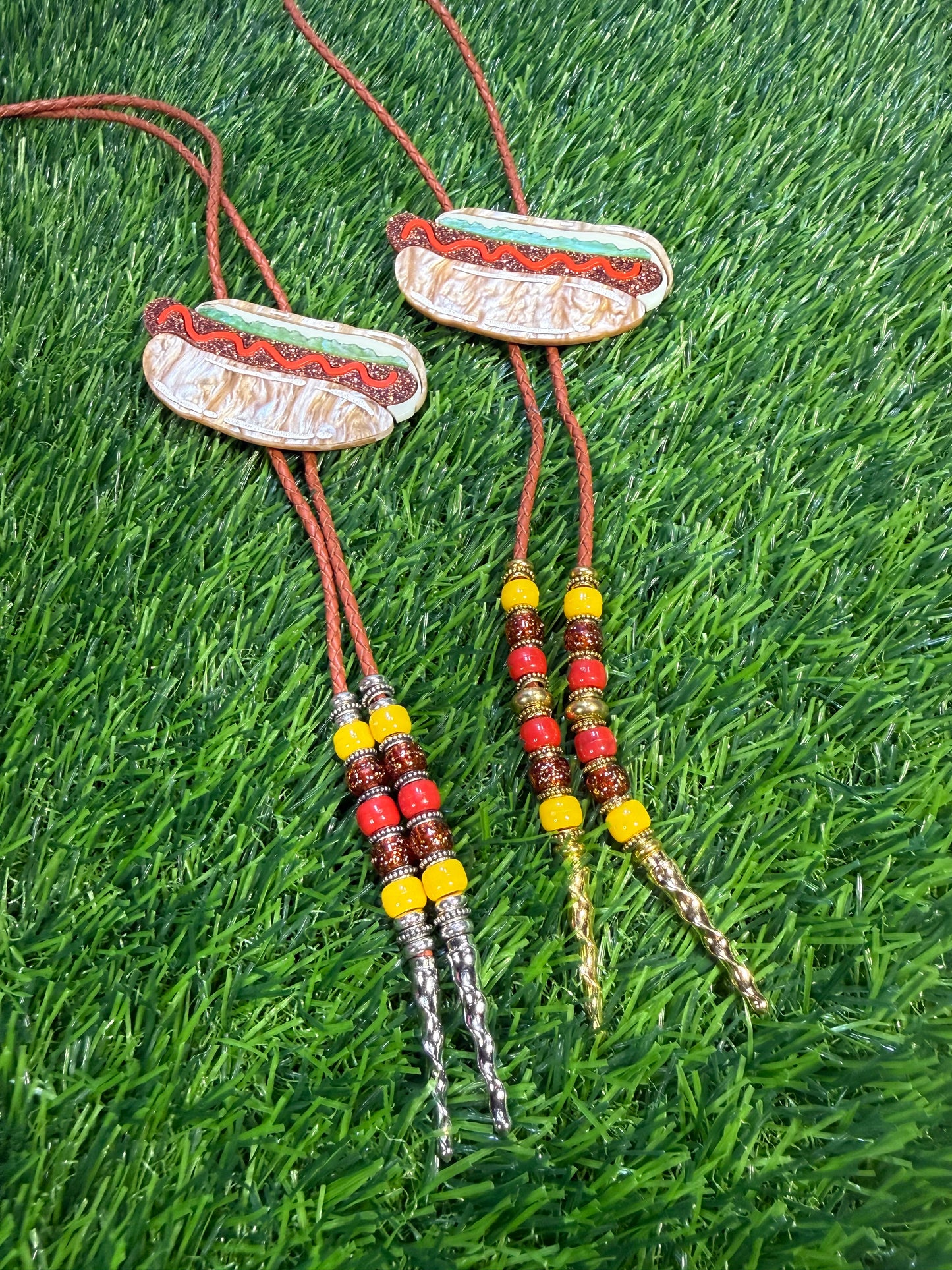 Hot Dog Bolo Tie - Ketchup