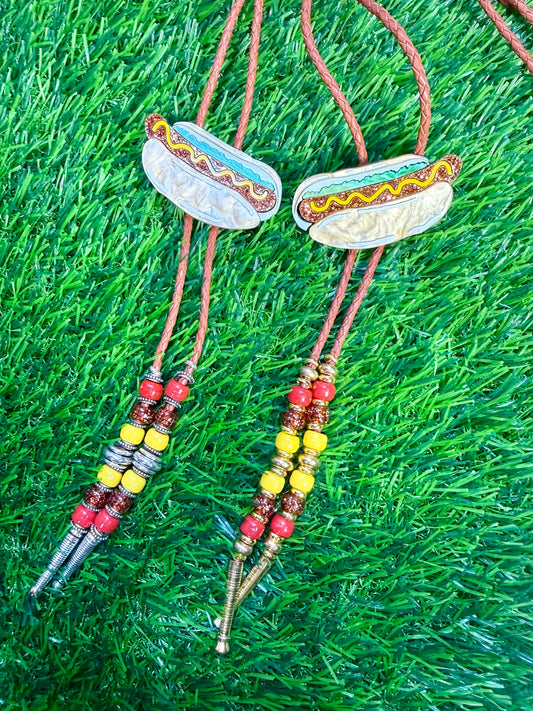 Hot Dog Bolo Tie - Mustard