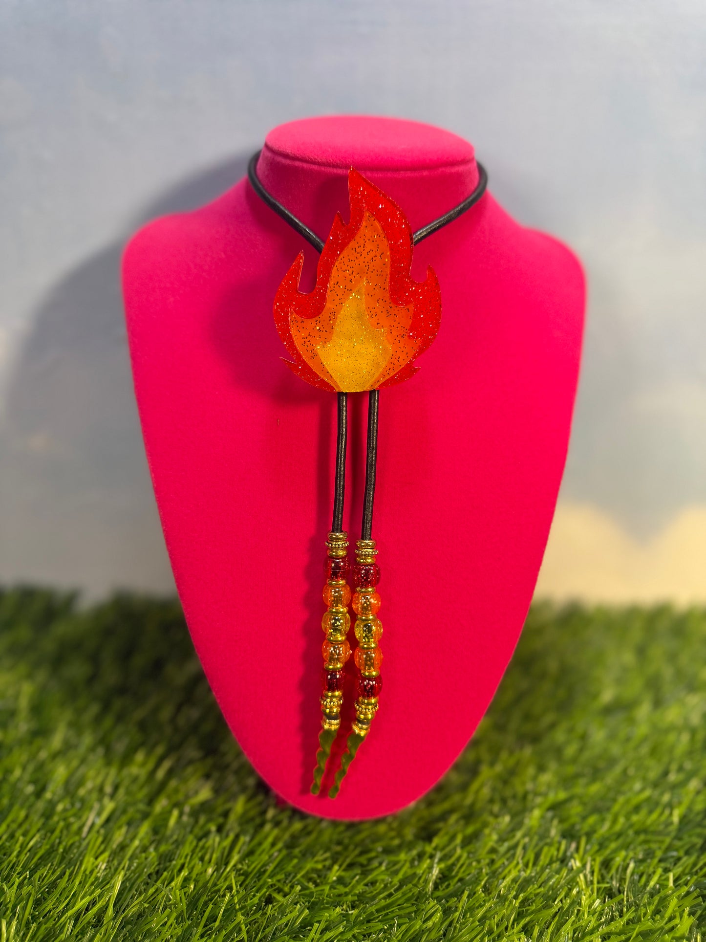Flame Bolo Tie - Glitter