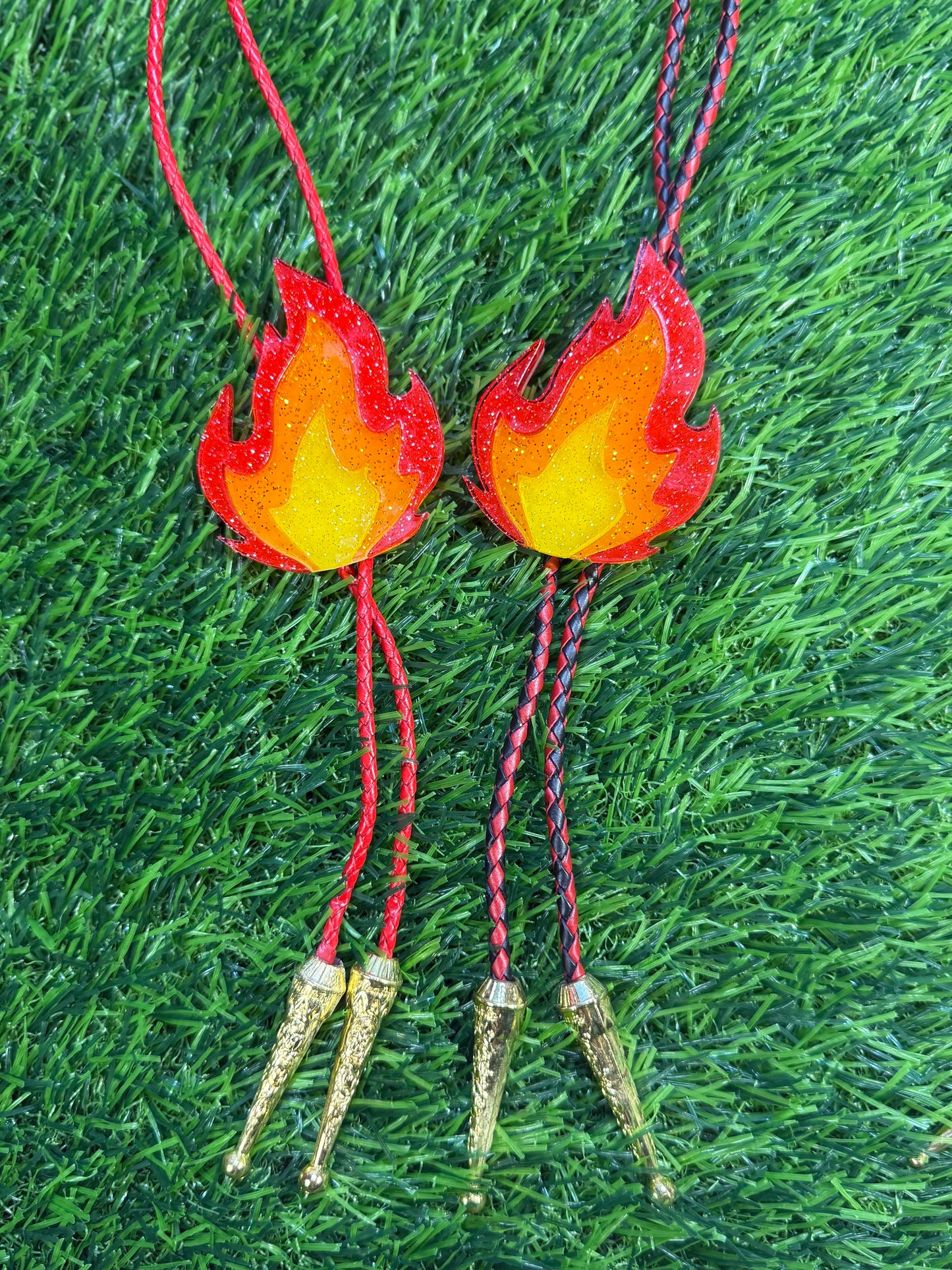 Flame Bolo Tie - Glitter