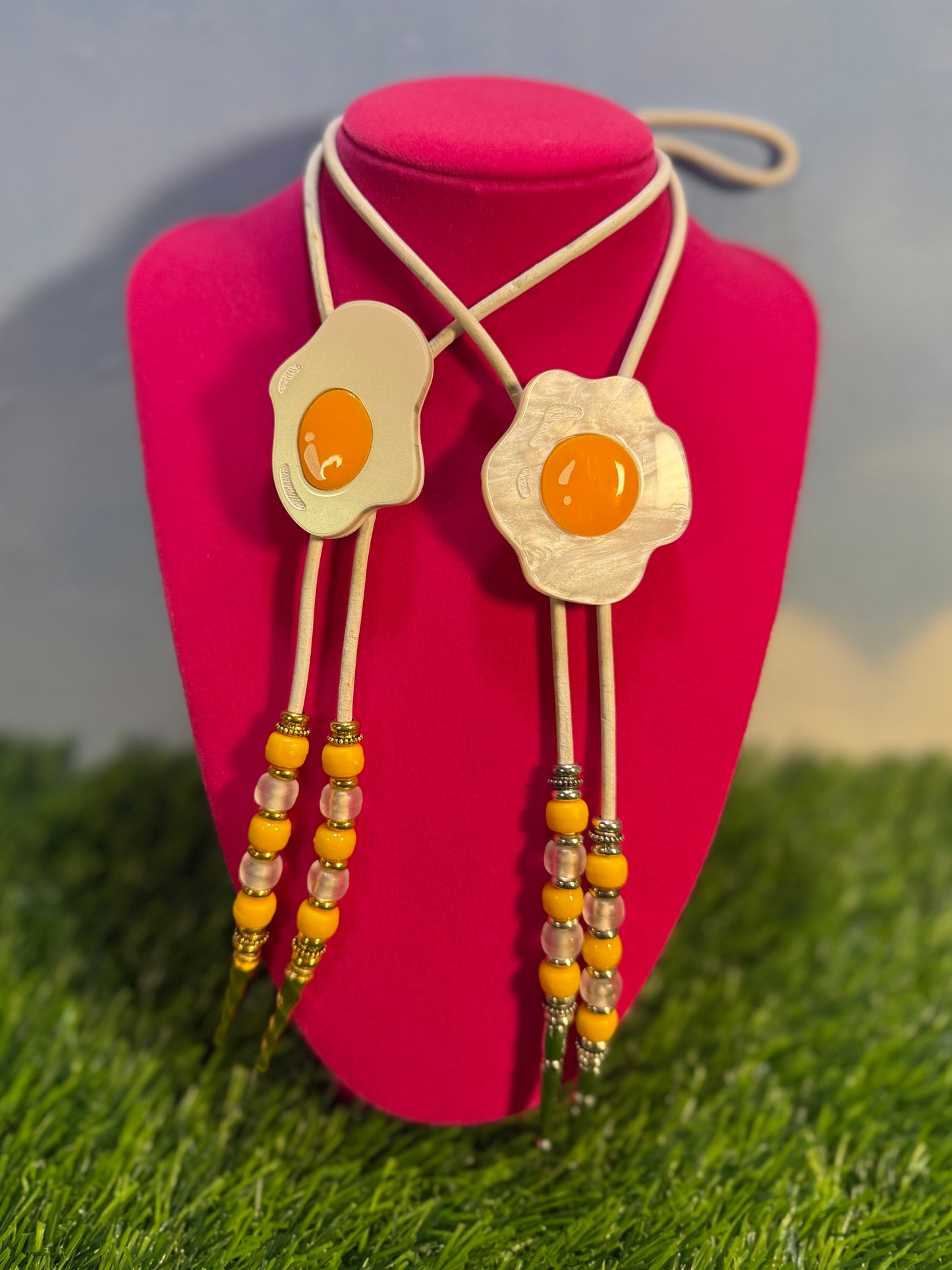 Sunny Side up Egg Bolo Tie