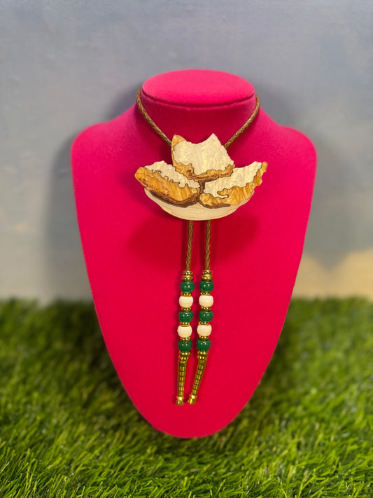 Order of Beignets Bolo Tie - Green Beads