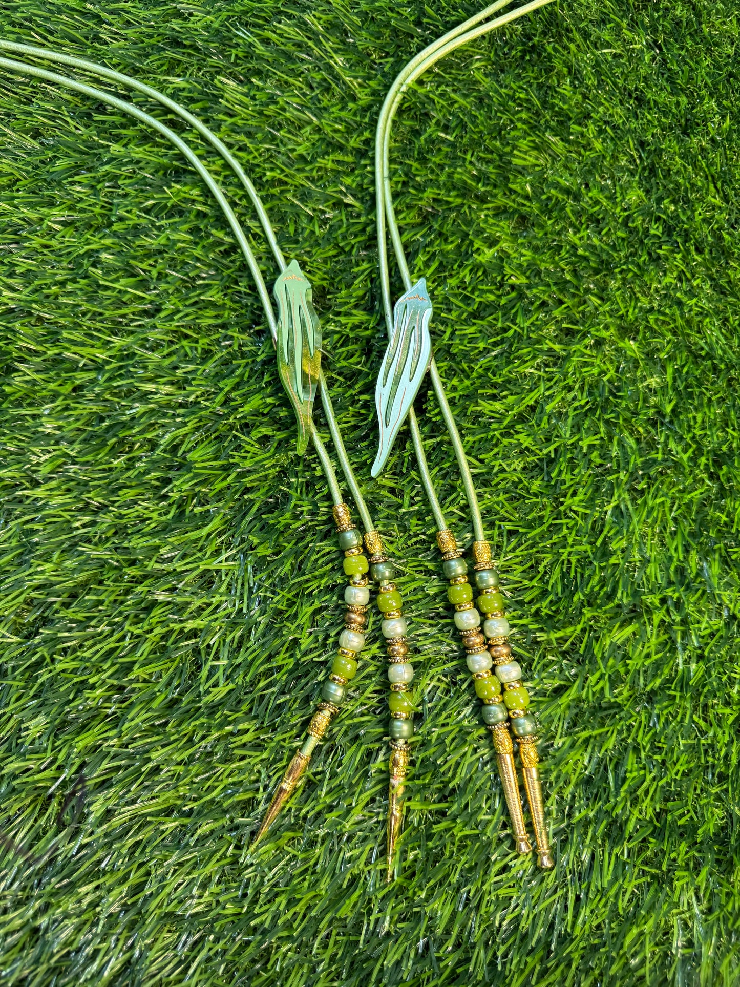 Okra Bolo Tie - Marbled