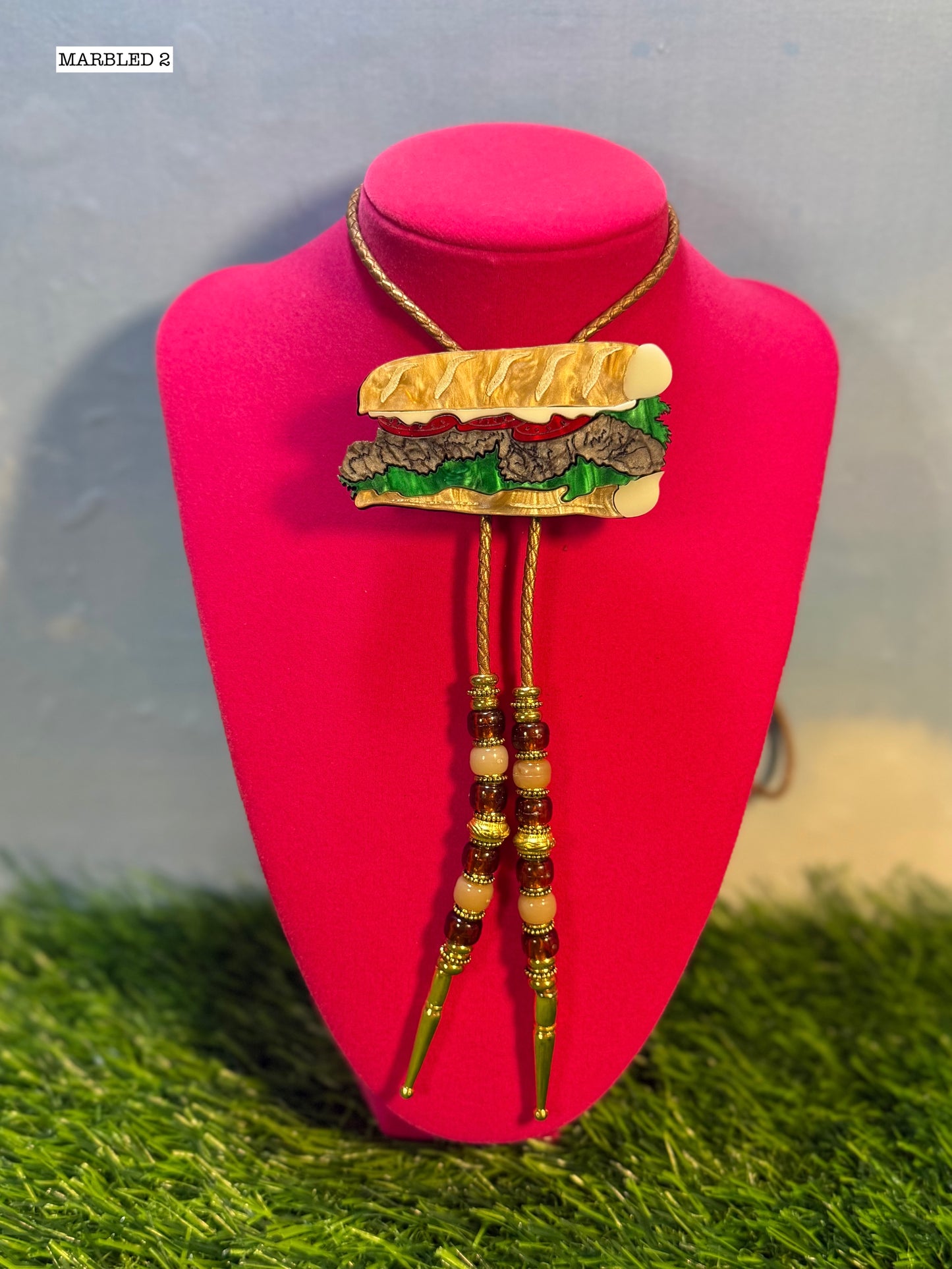 Roast Beef Poboy Bolo Tie