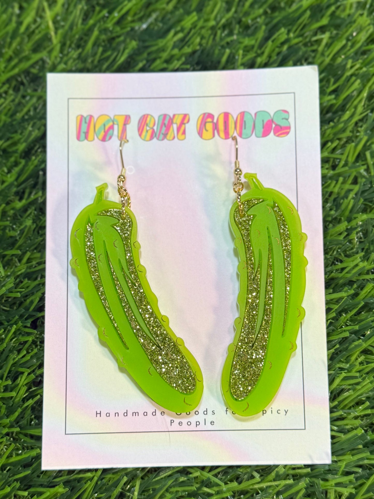 Pickle Earrings (Light Green)