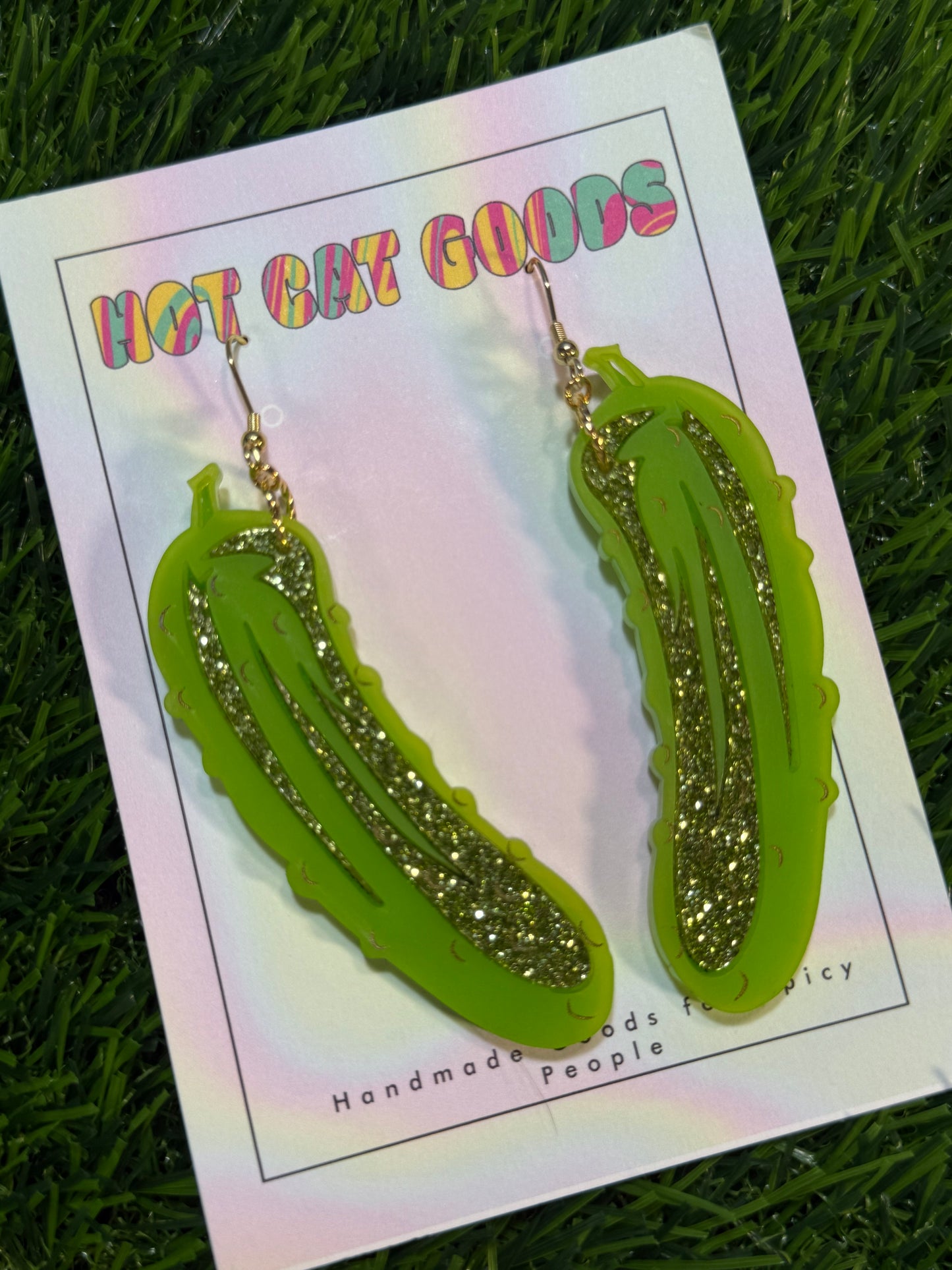 Pickle Earrings (Light Green)