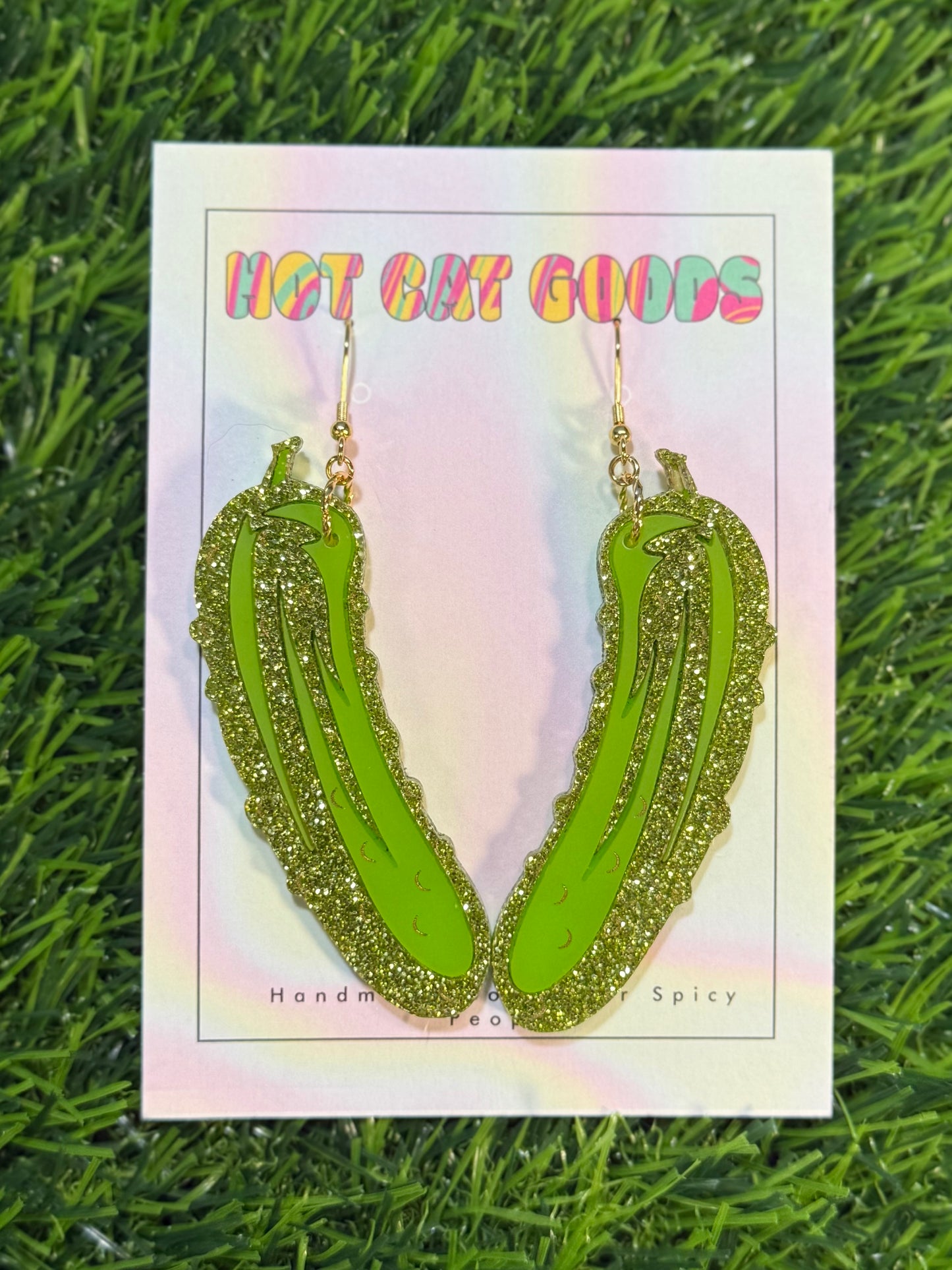 Pickle Earrings (Light Green)