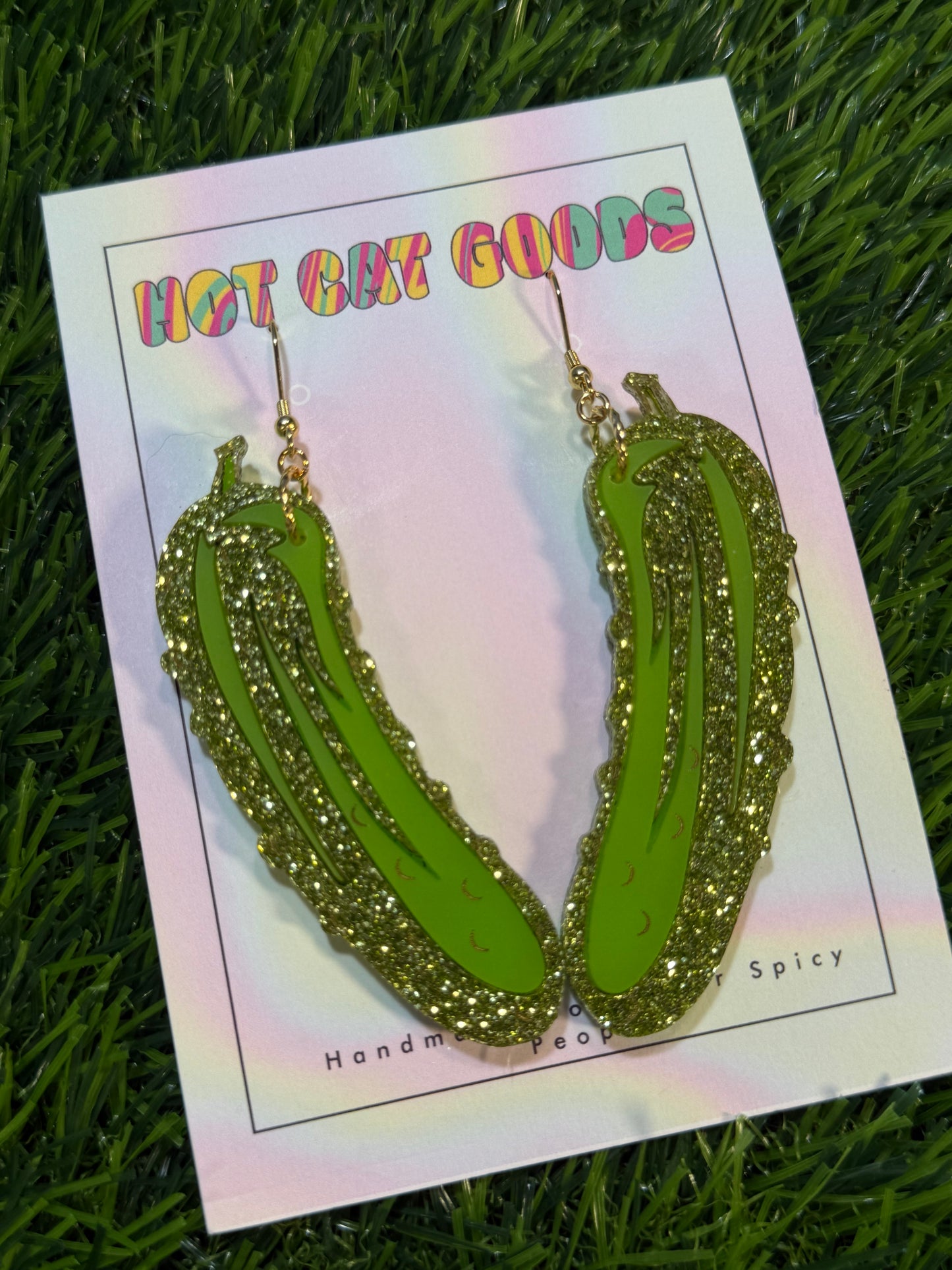 Pickle Earrings (Light Green)