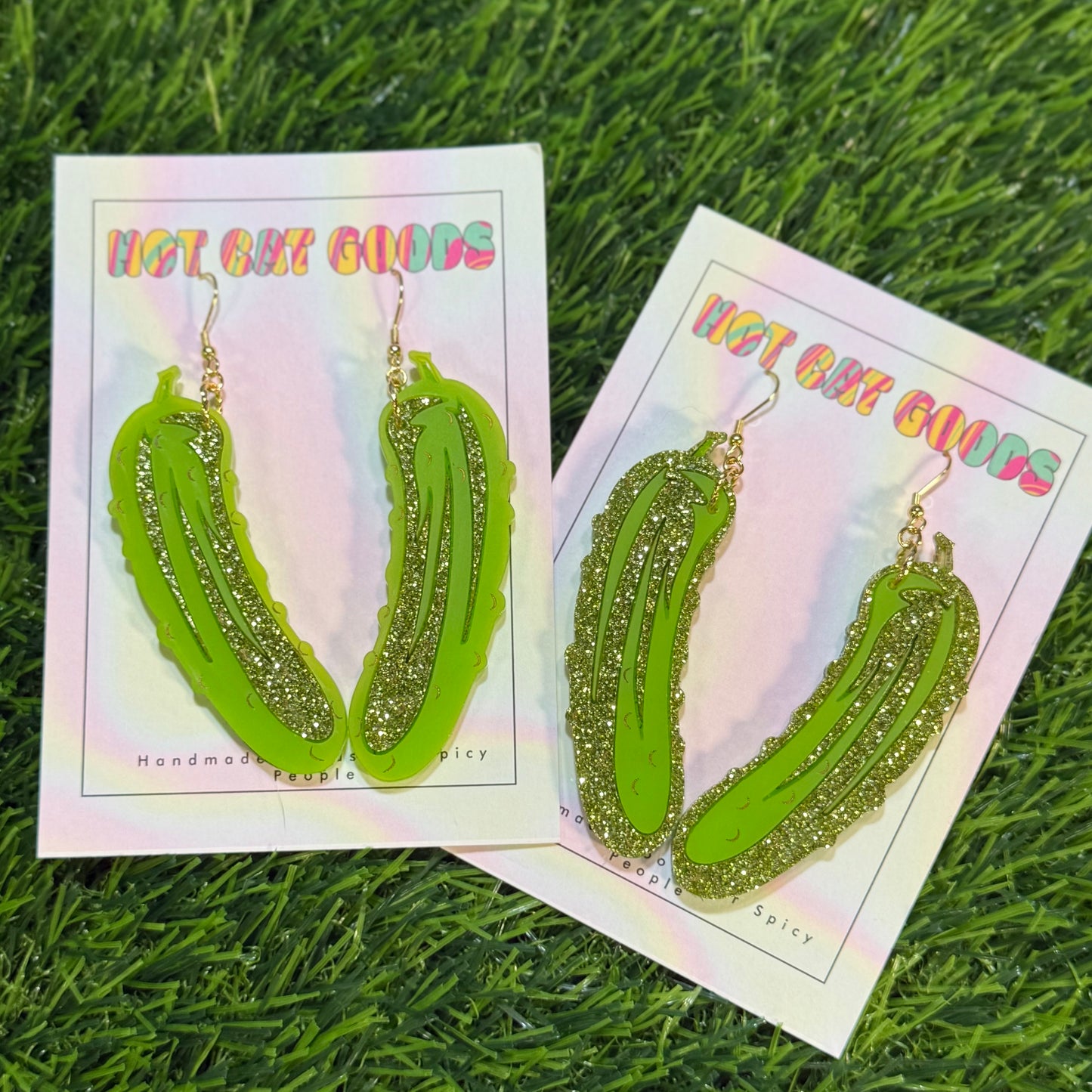 Pickle Earrings (Light Green)