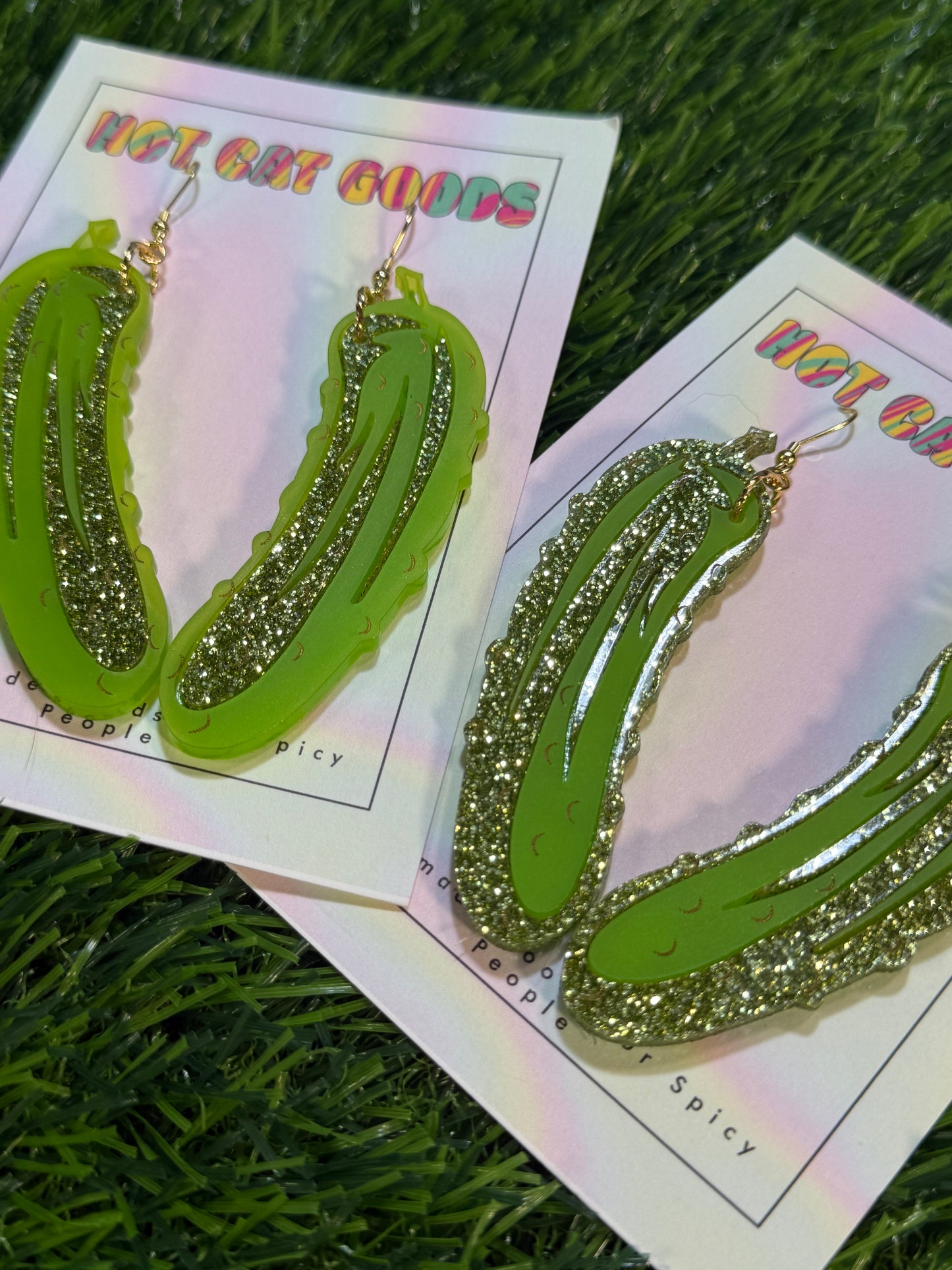 Pickle Earrings (Light Green)
