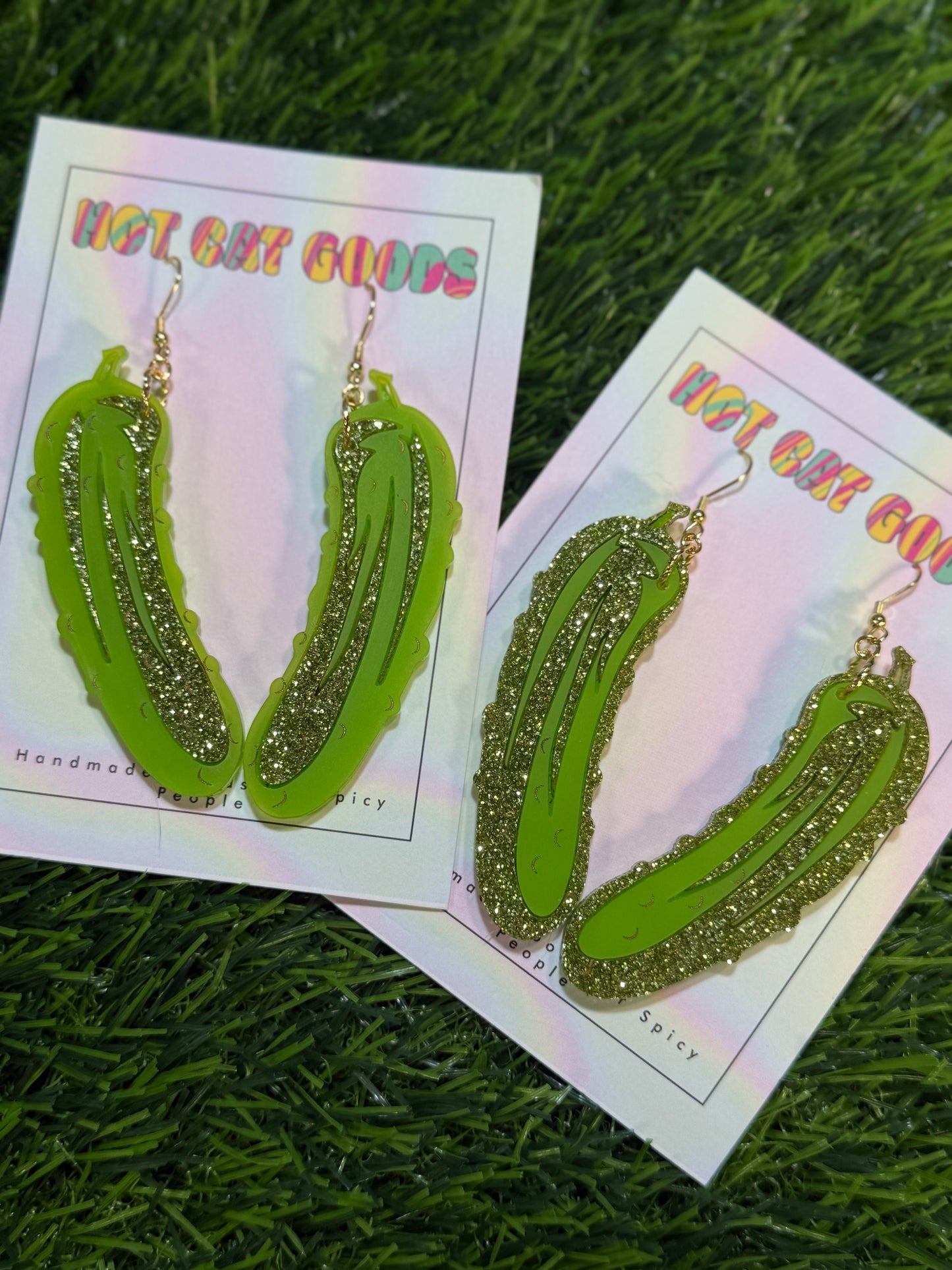 Pickle Earrings (Light Green)
