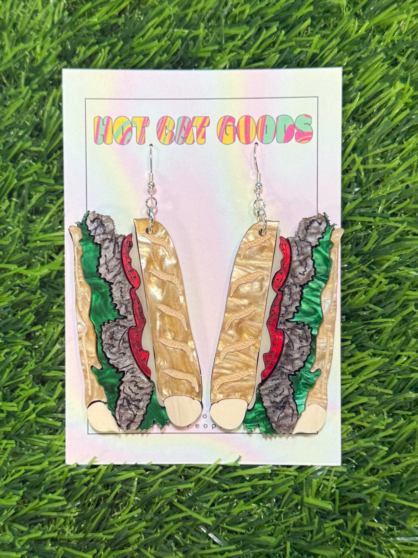 Roast Beef Poboy Earrings (Marbled)