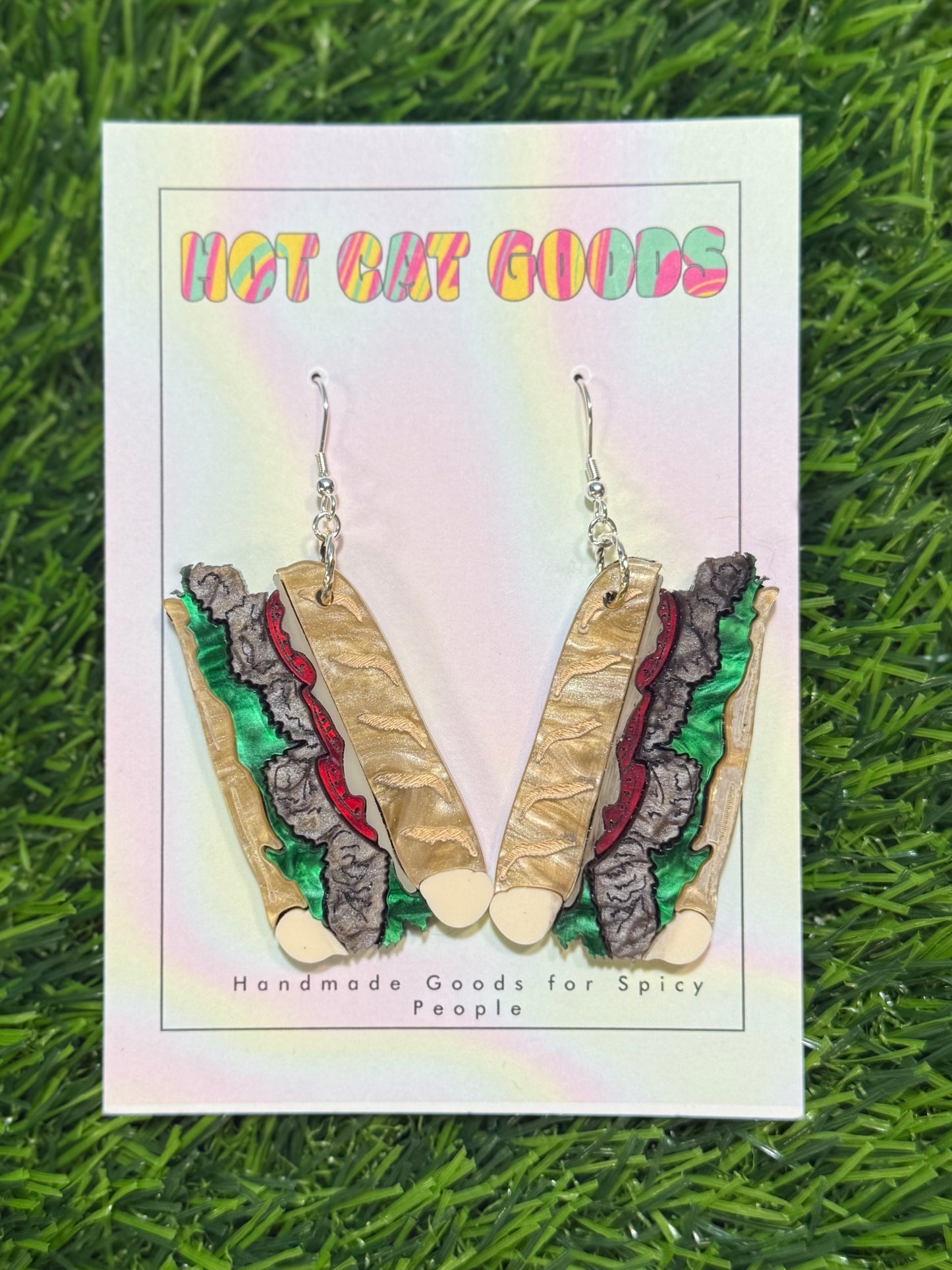 Roast Beef Poboy Earrings (Marbled)