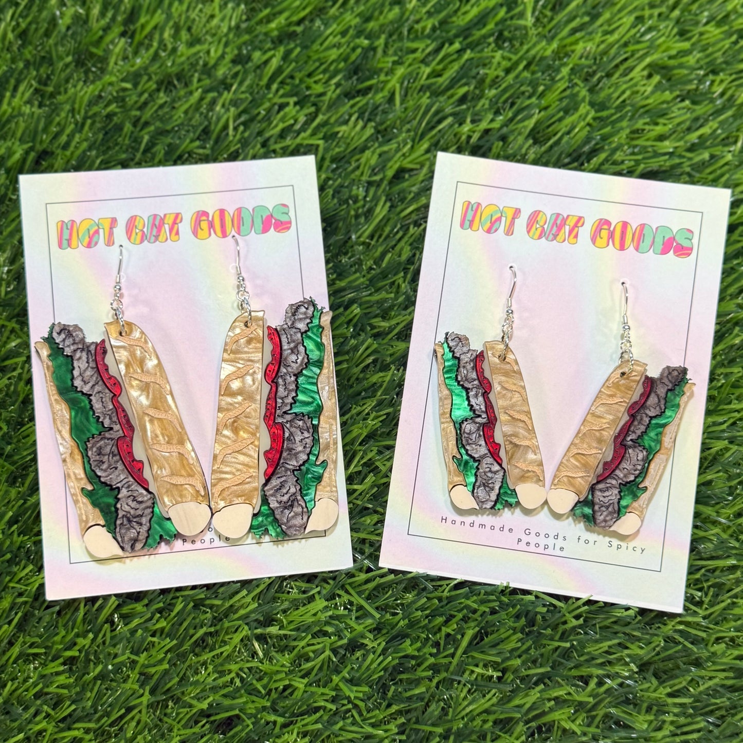 Roast Beef Poboy Earrings (Marbled)