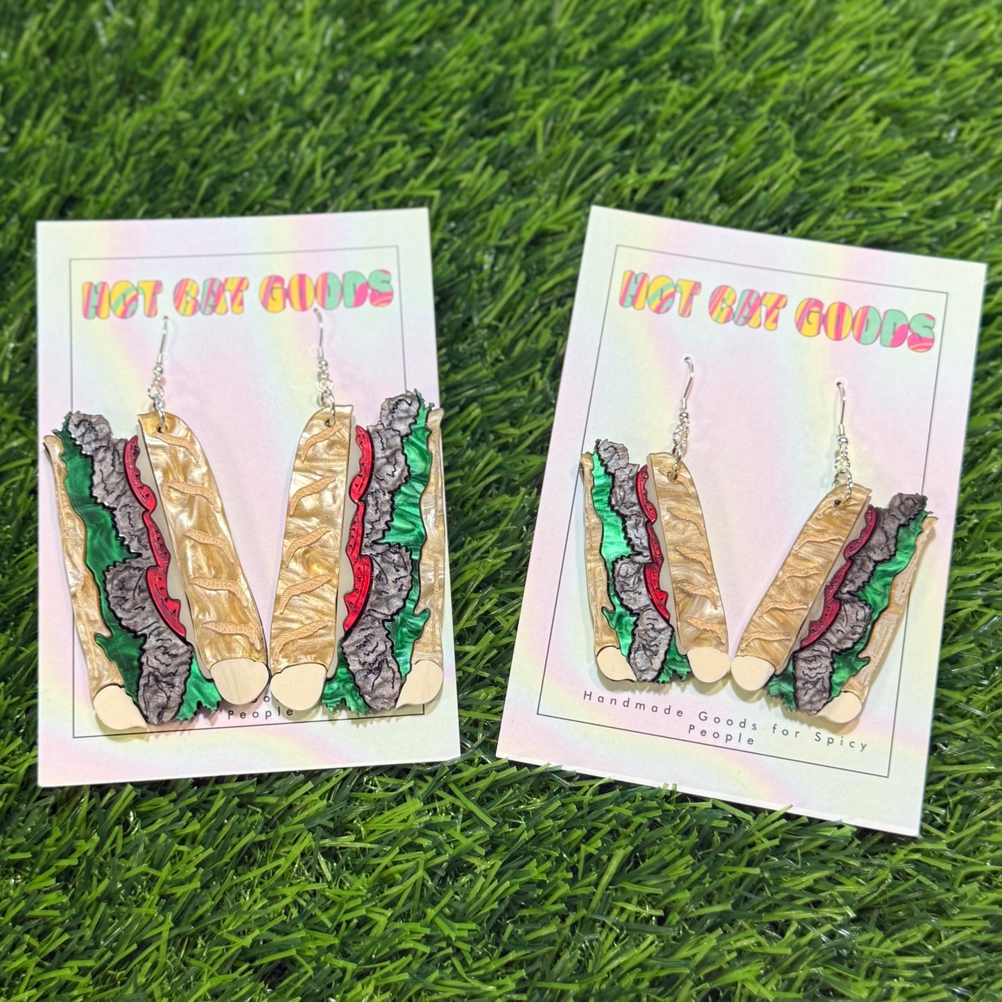 Roast Beef Poboy Earrings (Marbled)