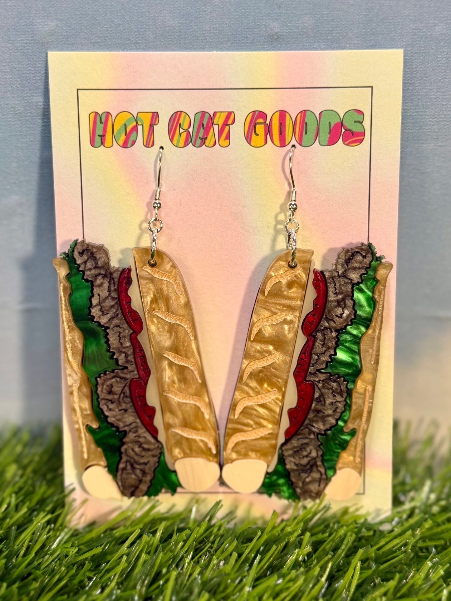 Roast Beef Poboy Earrings (Marbled)