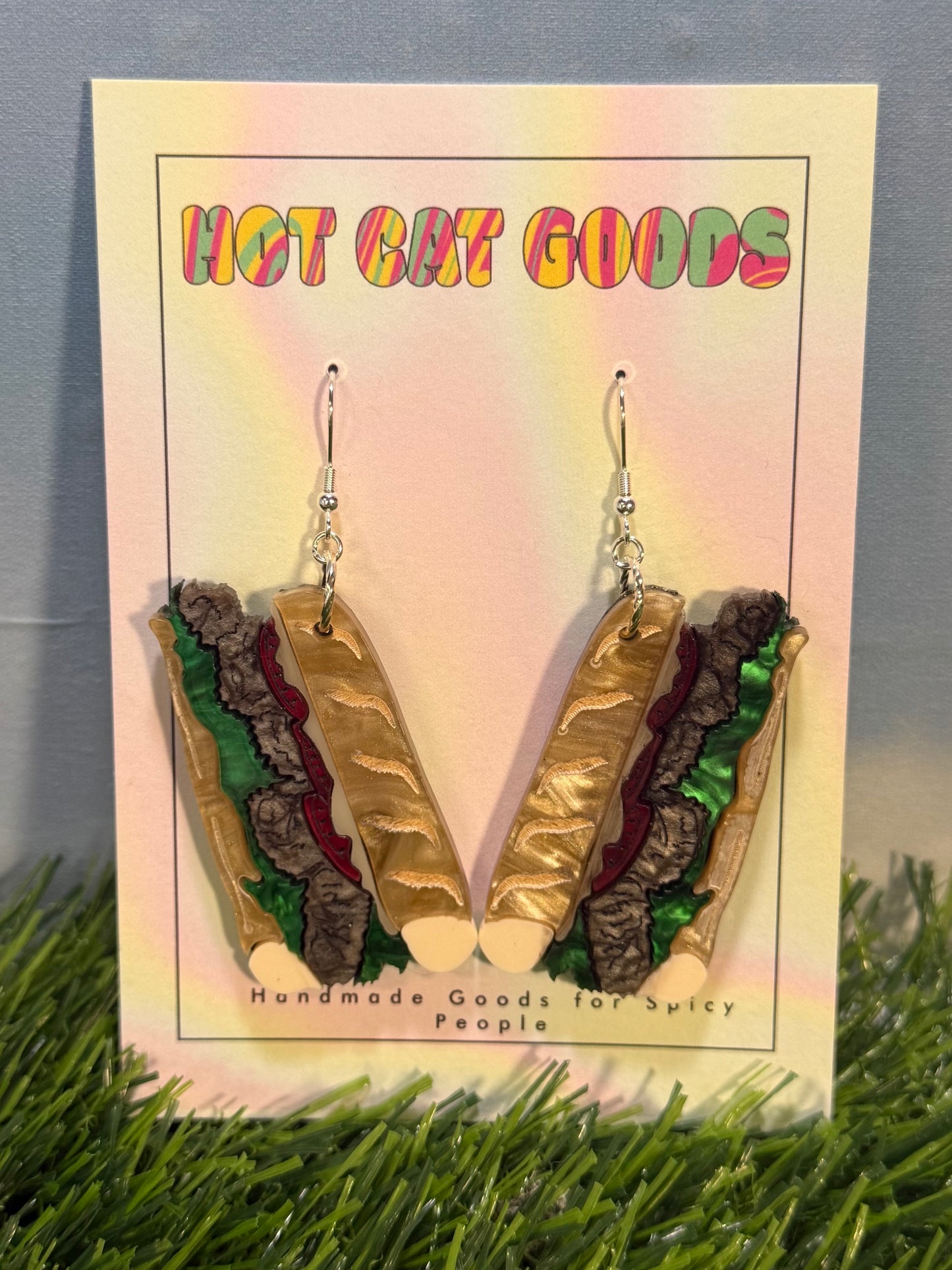 Roast Beef Poboy Earrings (Marbled)