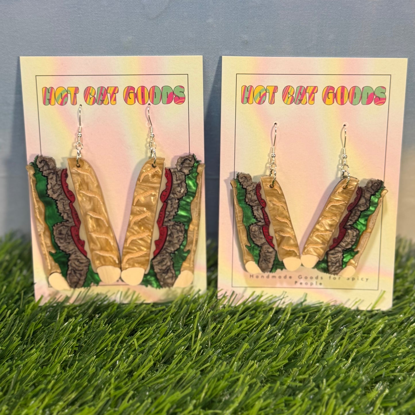 Roast Beef Poboy Earrings (Marbled)