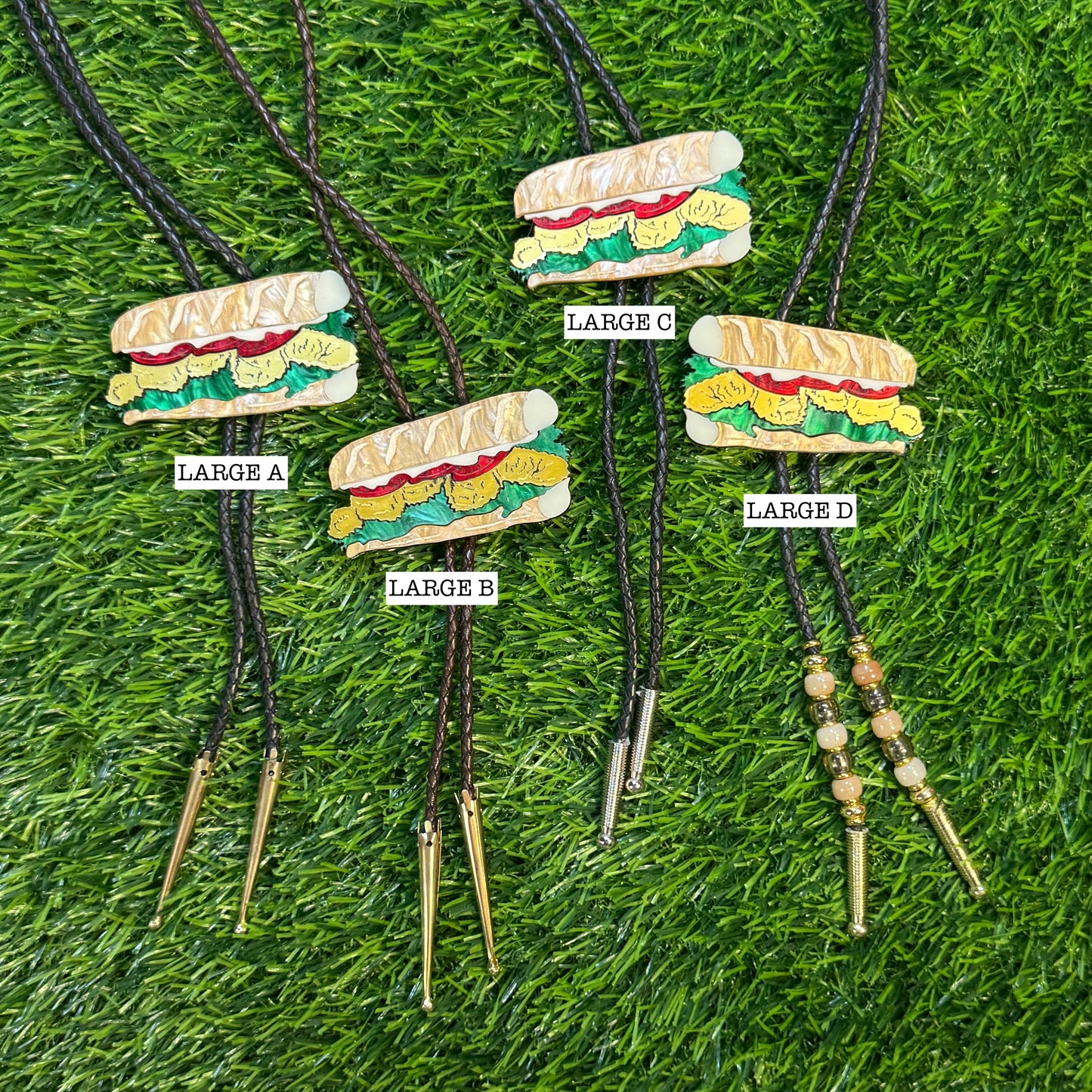 Fried Shrimp Poboy Bolo Tie - Marbled